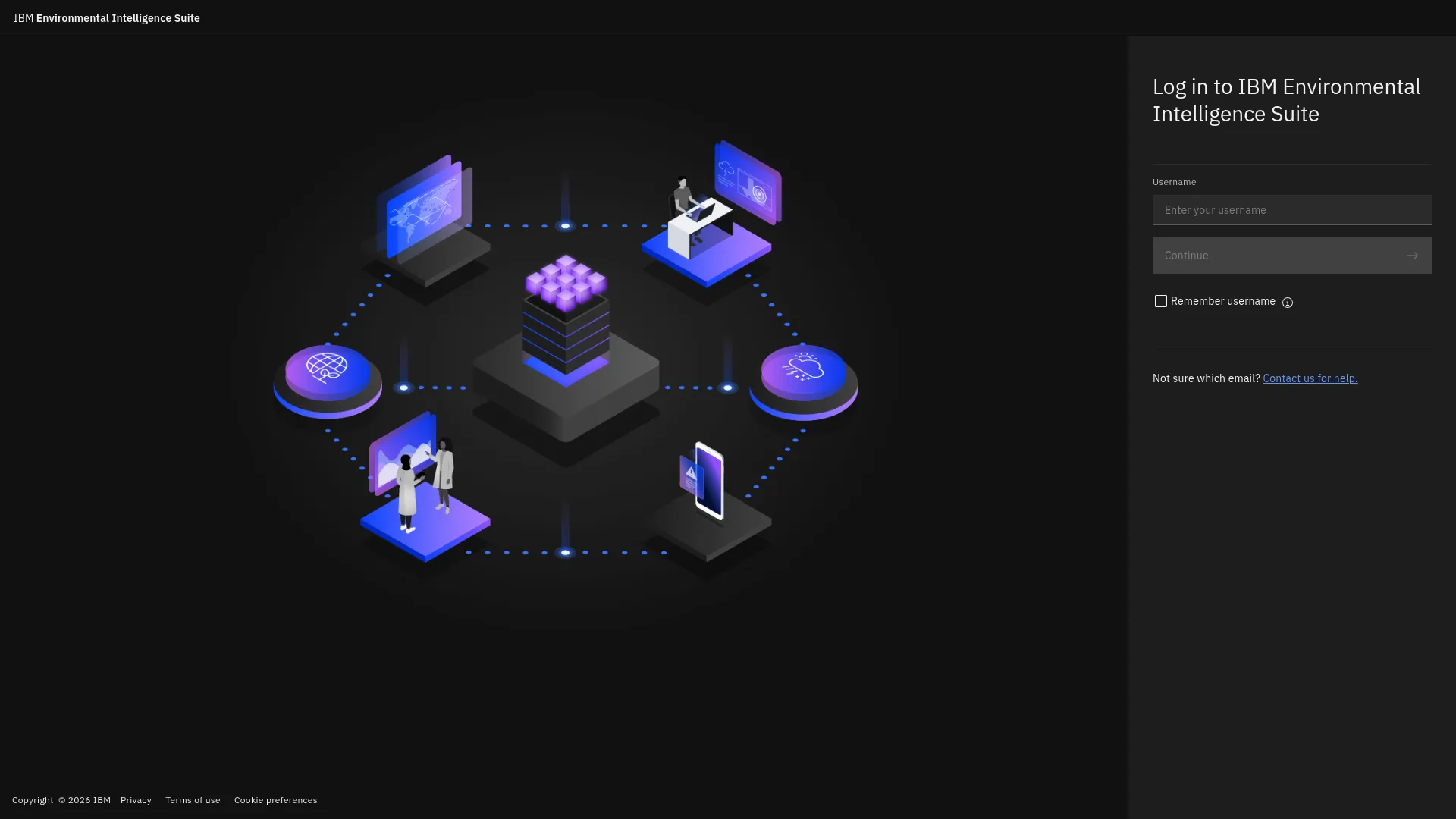 IBM Environmental Intelligence Suite platform homepage