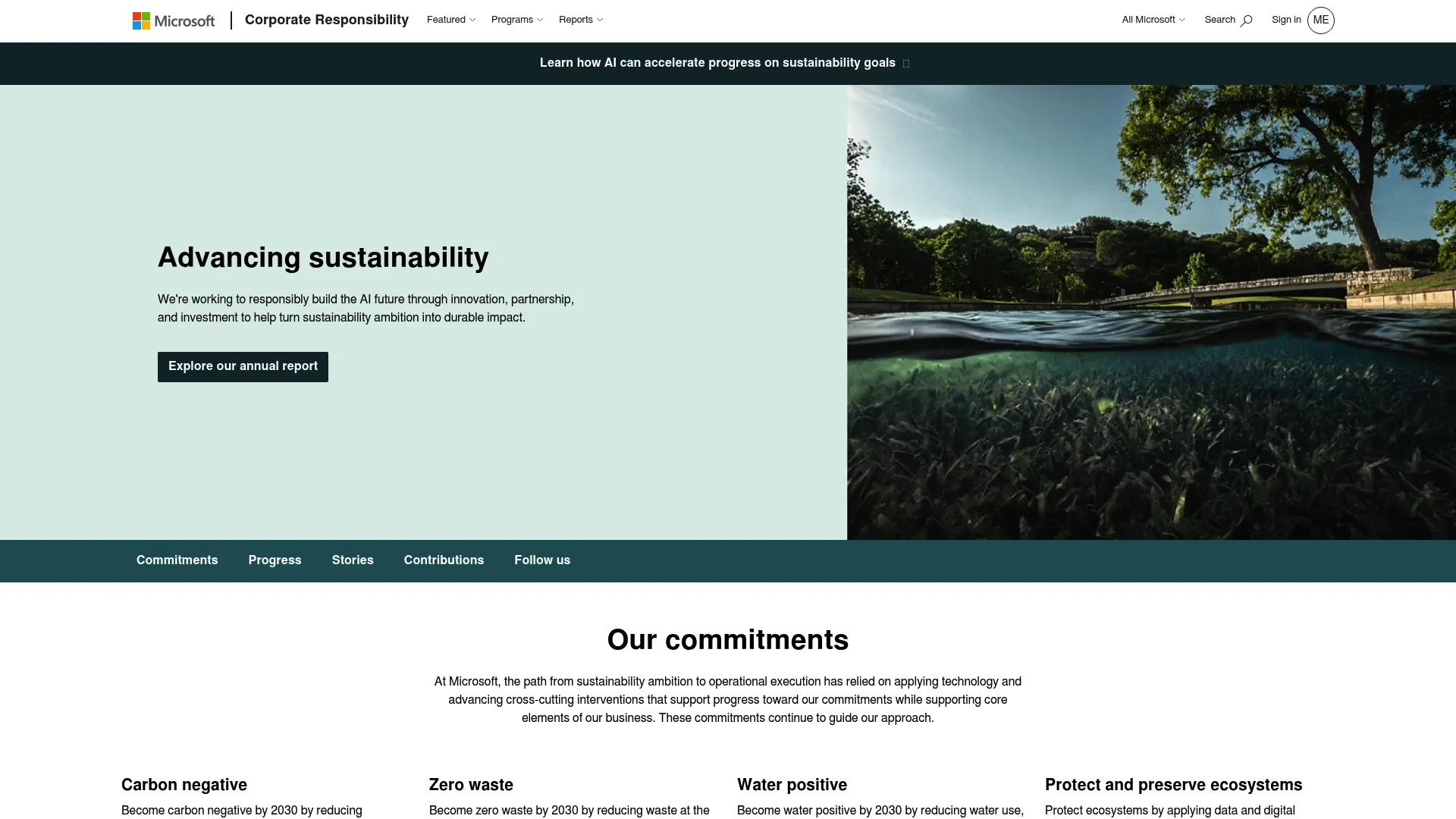 Microsoft Sustainability Cloud and Sustainability Manager homepage
