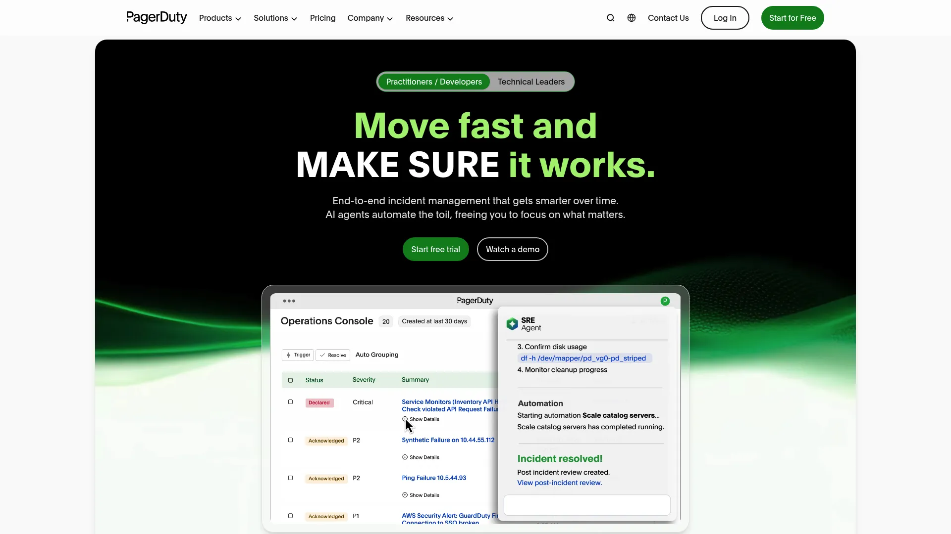 PagerDuty incident management and on-call operations platform