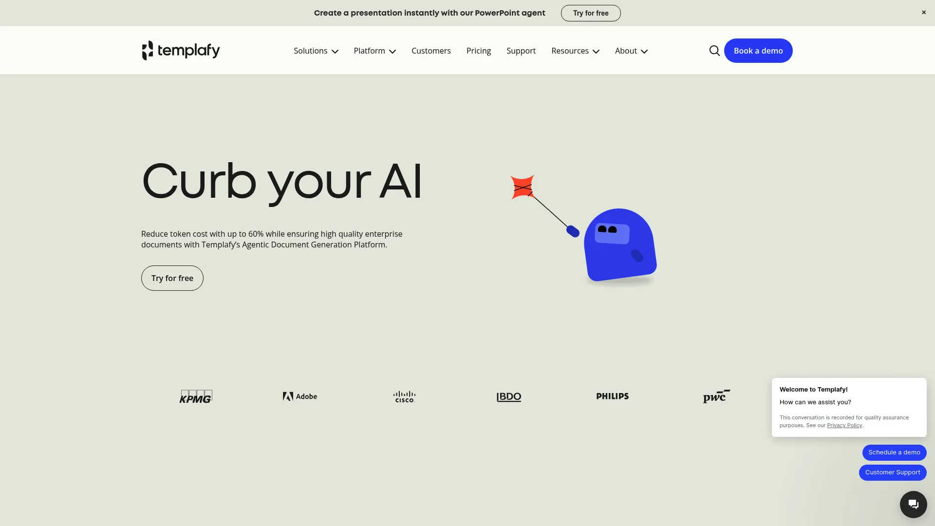 Templafy enterprise document governance interface