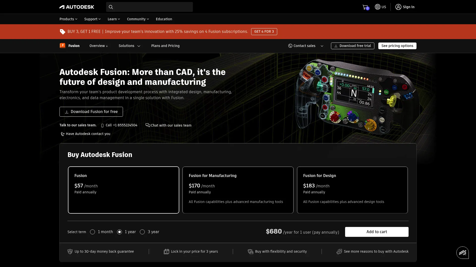 Autodesk Fusion CAD modeling environment