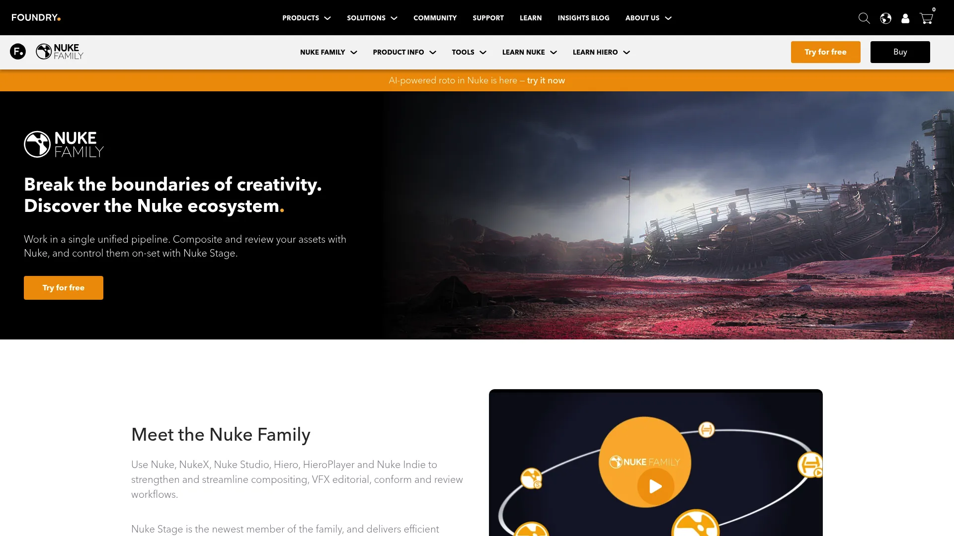 Nuke node-based compositing interface with 3D environment