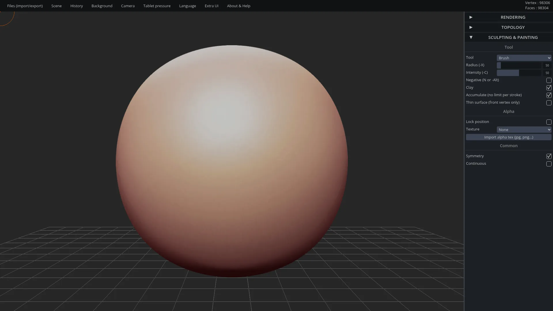 SculptGL browser-based WebGL sculpting app