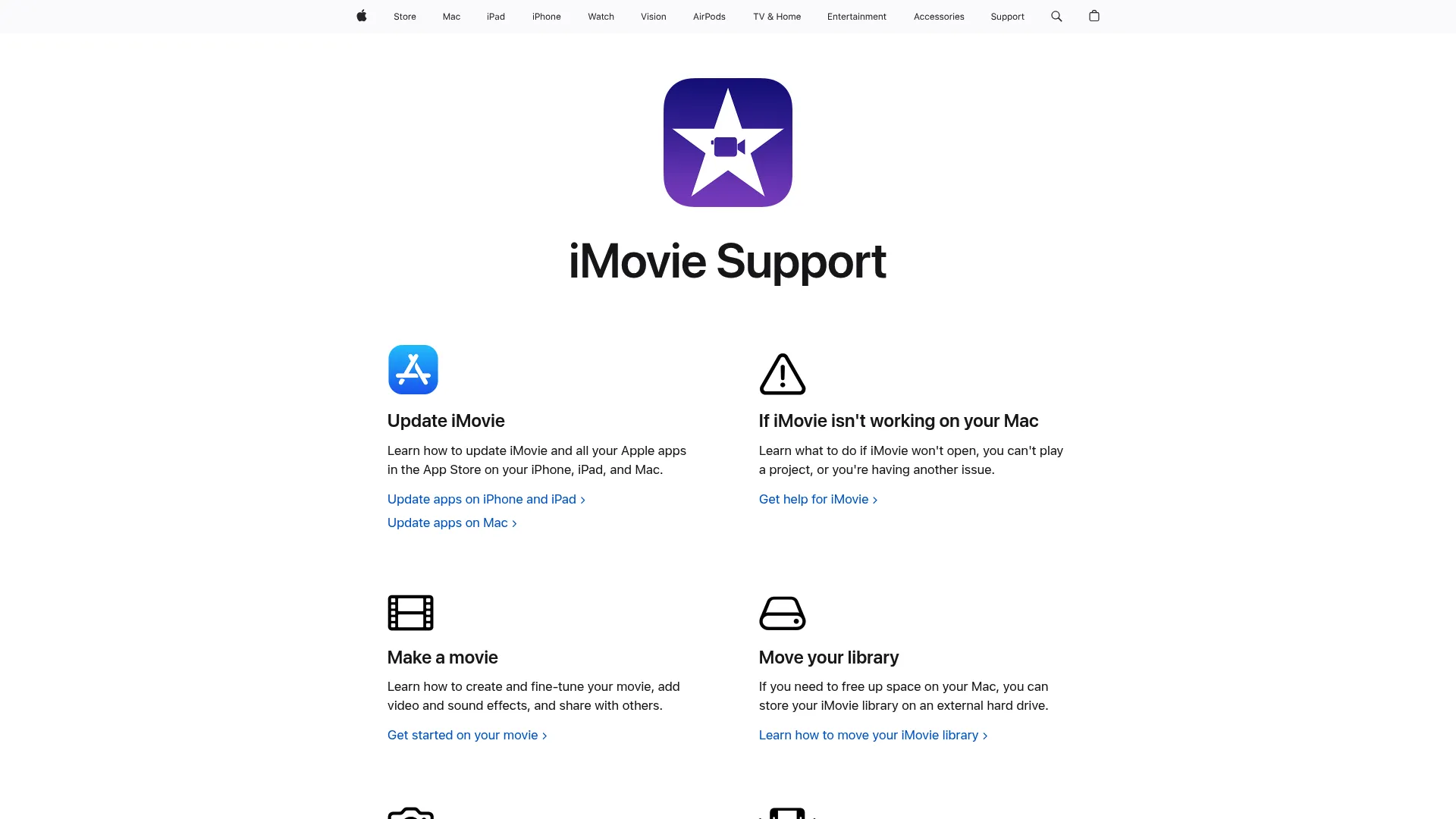 iMovie video editing app on Apple devices