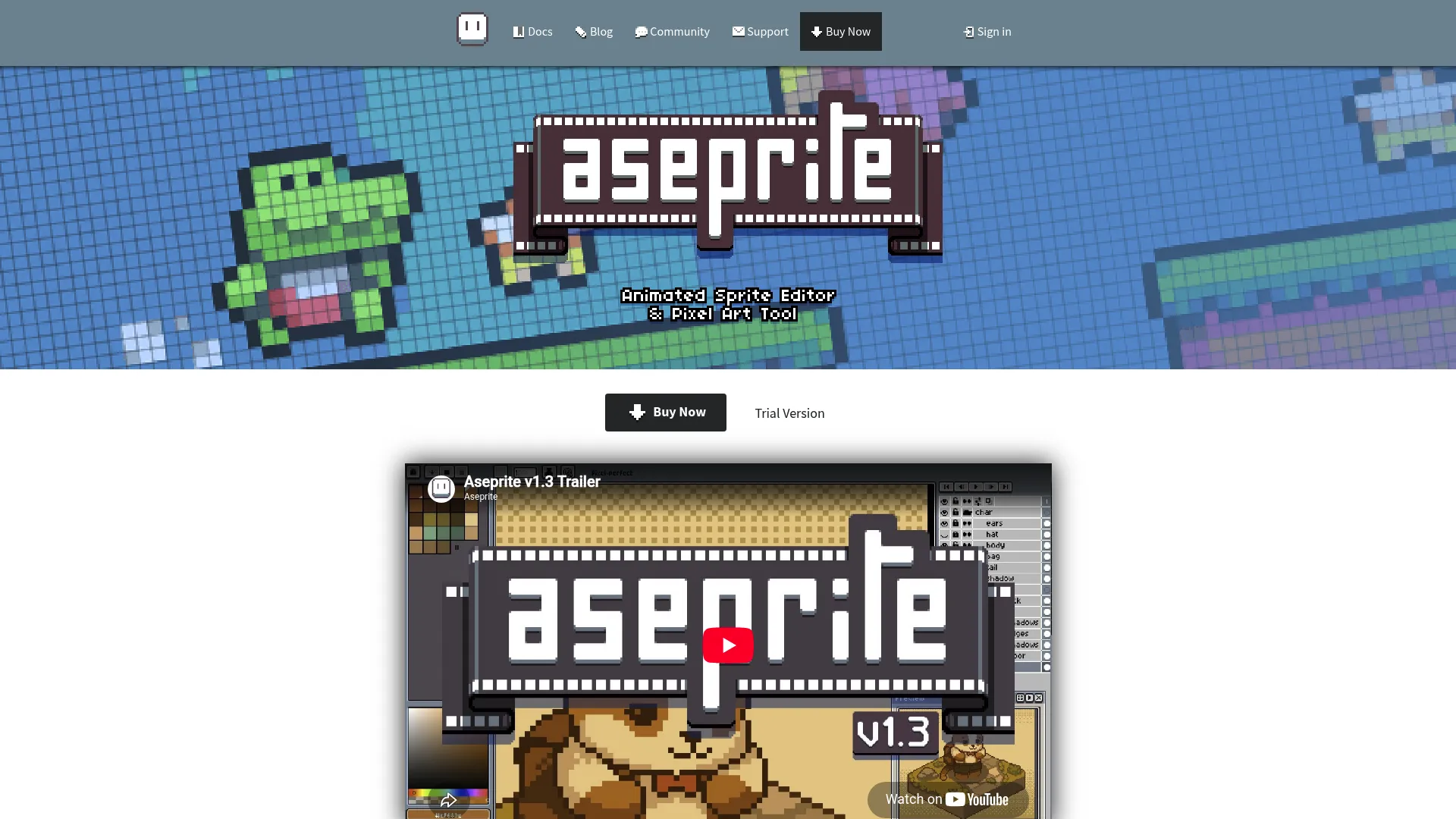 Aseprite pixel art and animation editor interface
