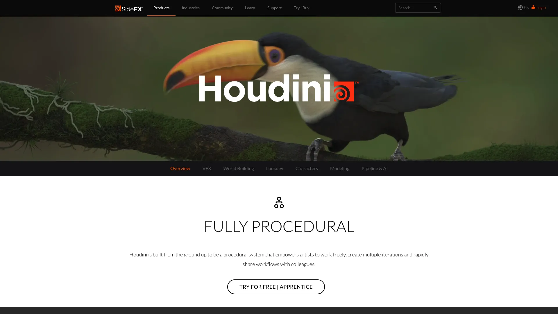 Houdini procedural 3D and VFX software