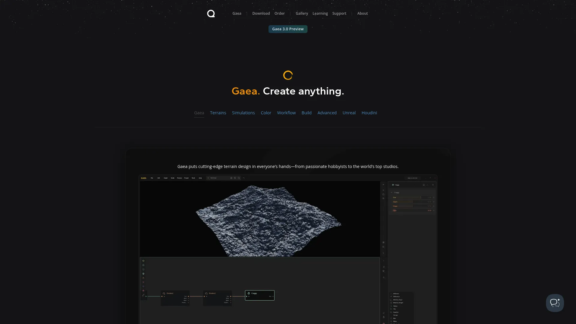 Gaea procedural terrain design software