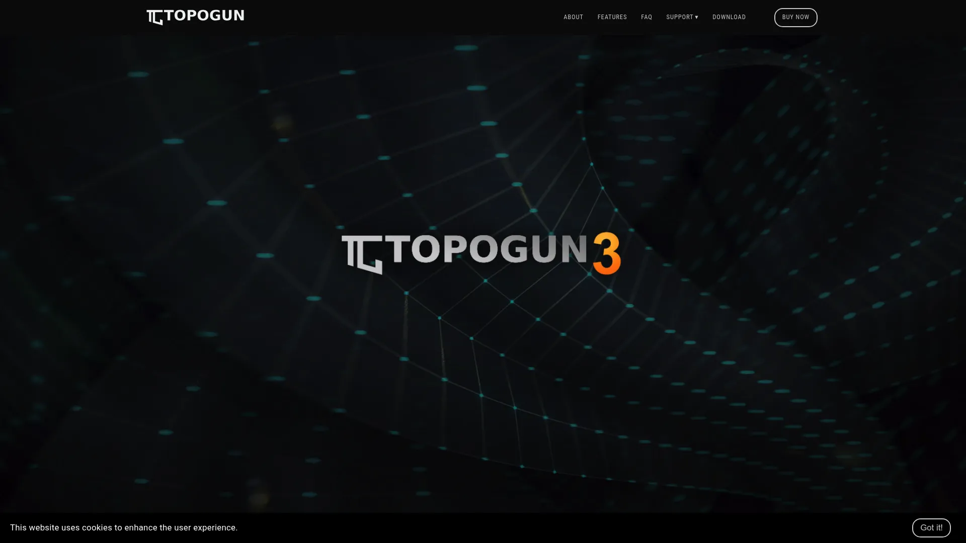 TopoGun homepage showing standalone retopology and maps baking software
