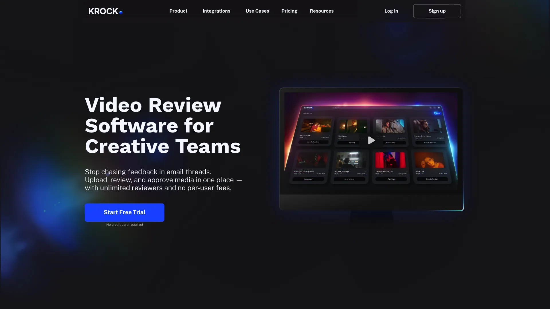 Krock.io storyboard and media review interface