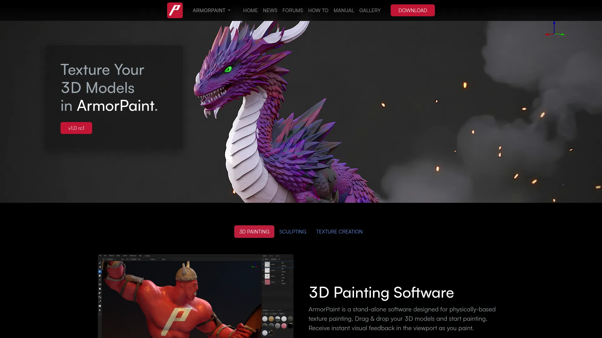 ArmorPaint interface showing GPU-accelerated PBR texture painting