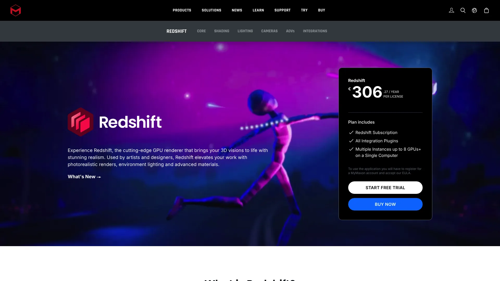 Redshift GPU-accelerated rendering homepage