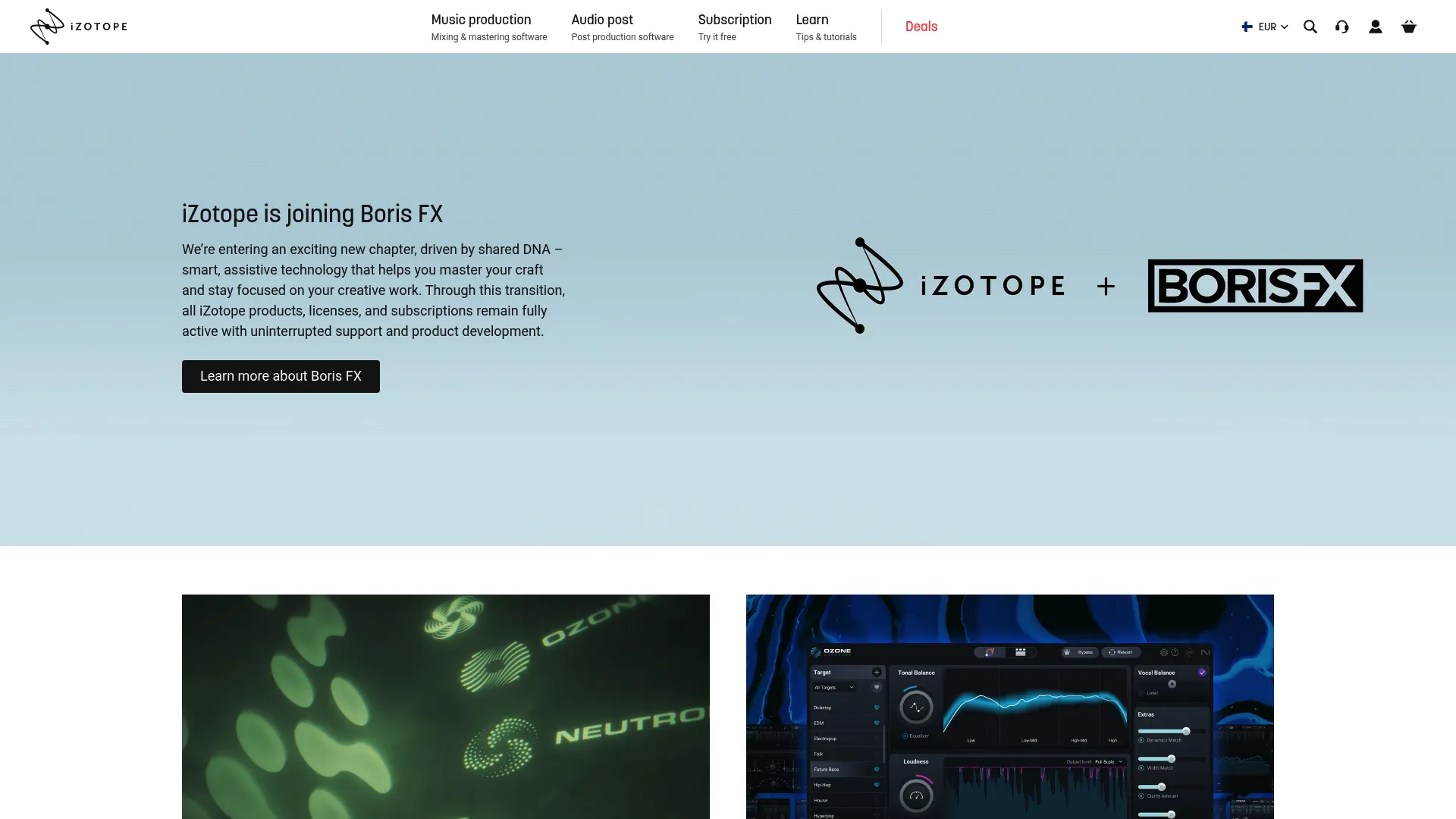 iZotope RX 12 audio repair software homepage