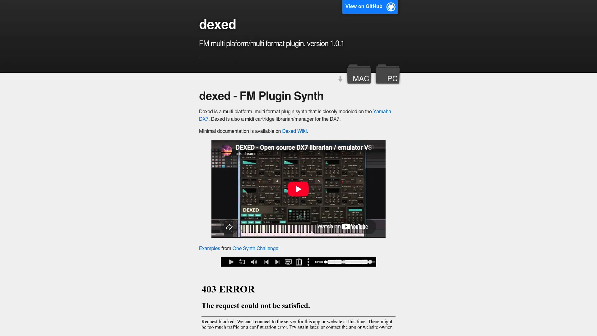 Dexed FM synthesizer interface modeled on the Yamaha DX7