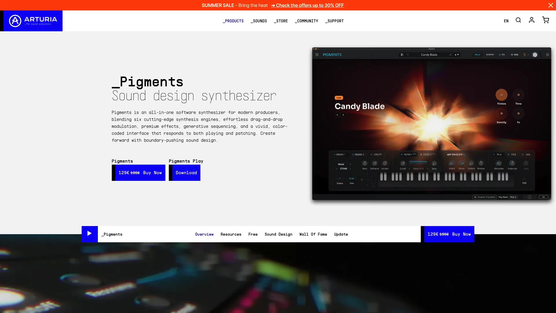 Pigments hybrid software synthesizer interface
