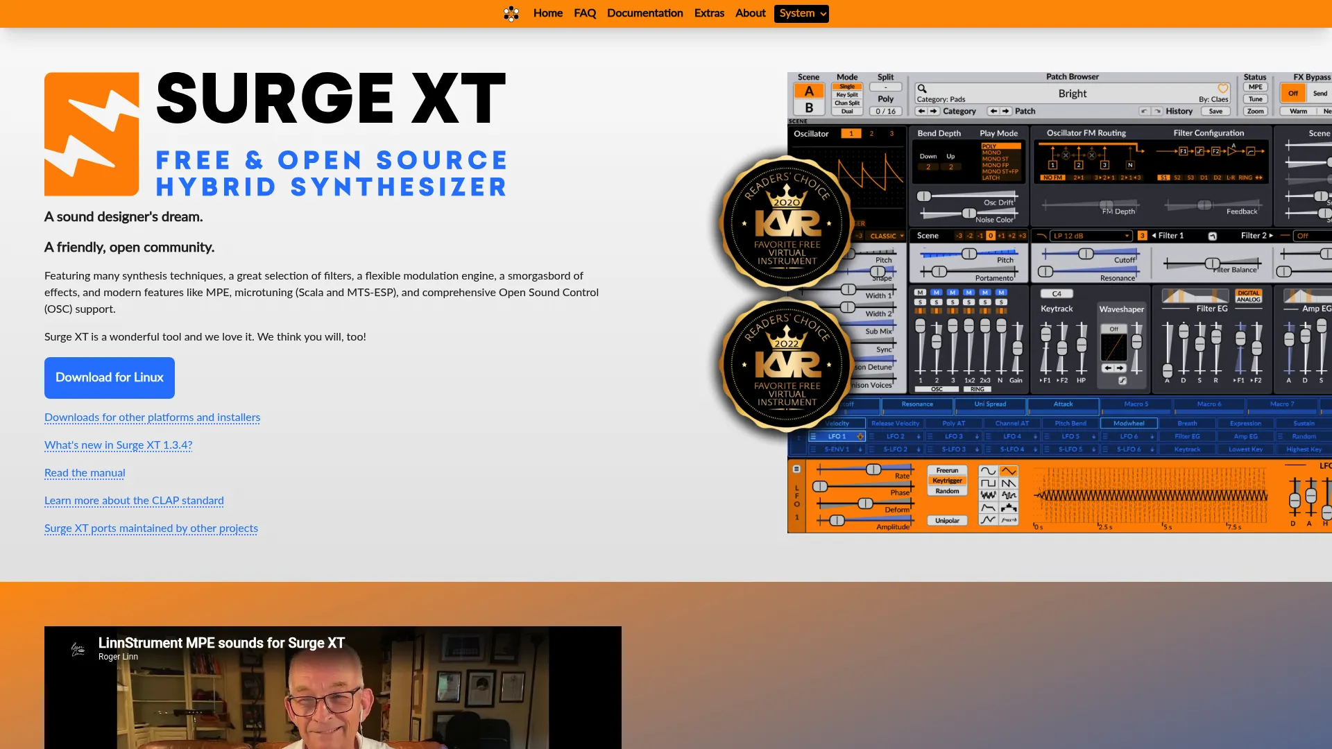 Surge XT software synthesizer interface
