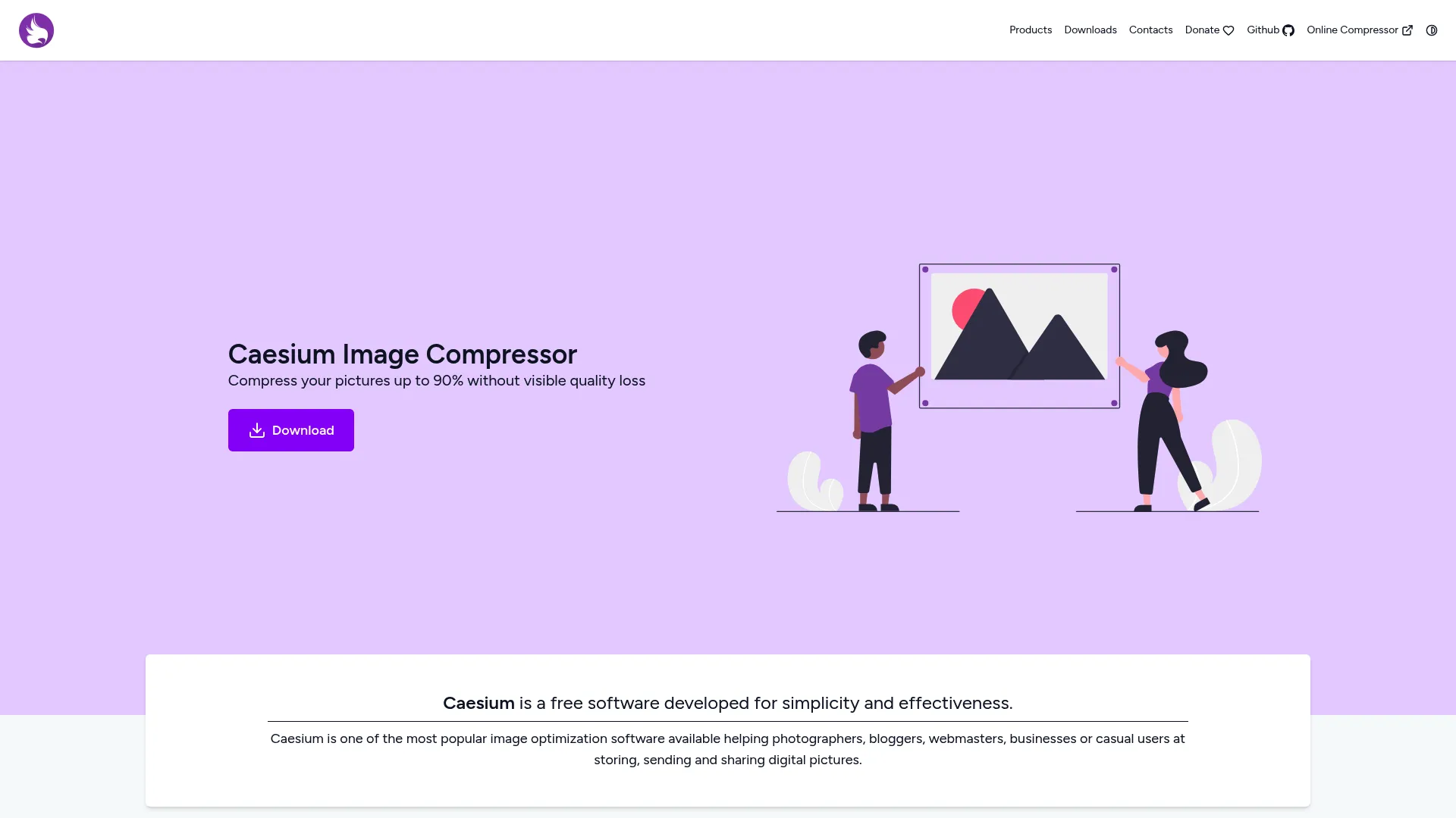 Caesium image compression software homepage