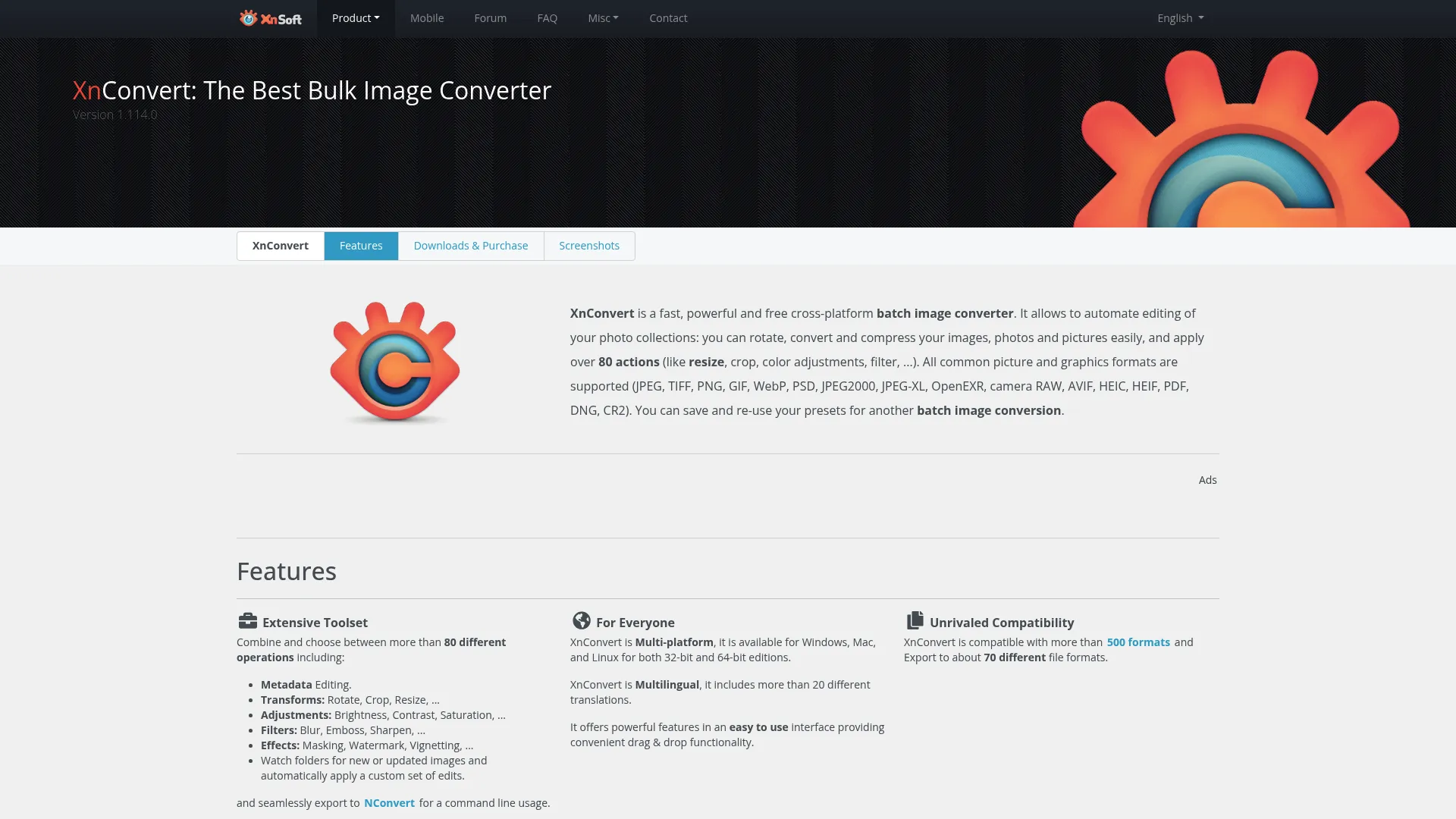 XnConvert batch image converter and compressor