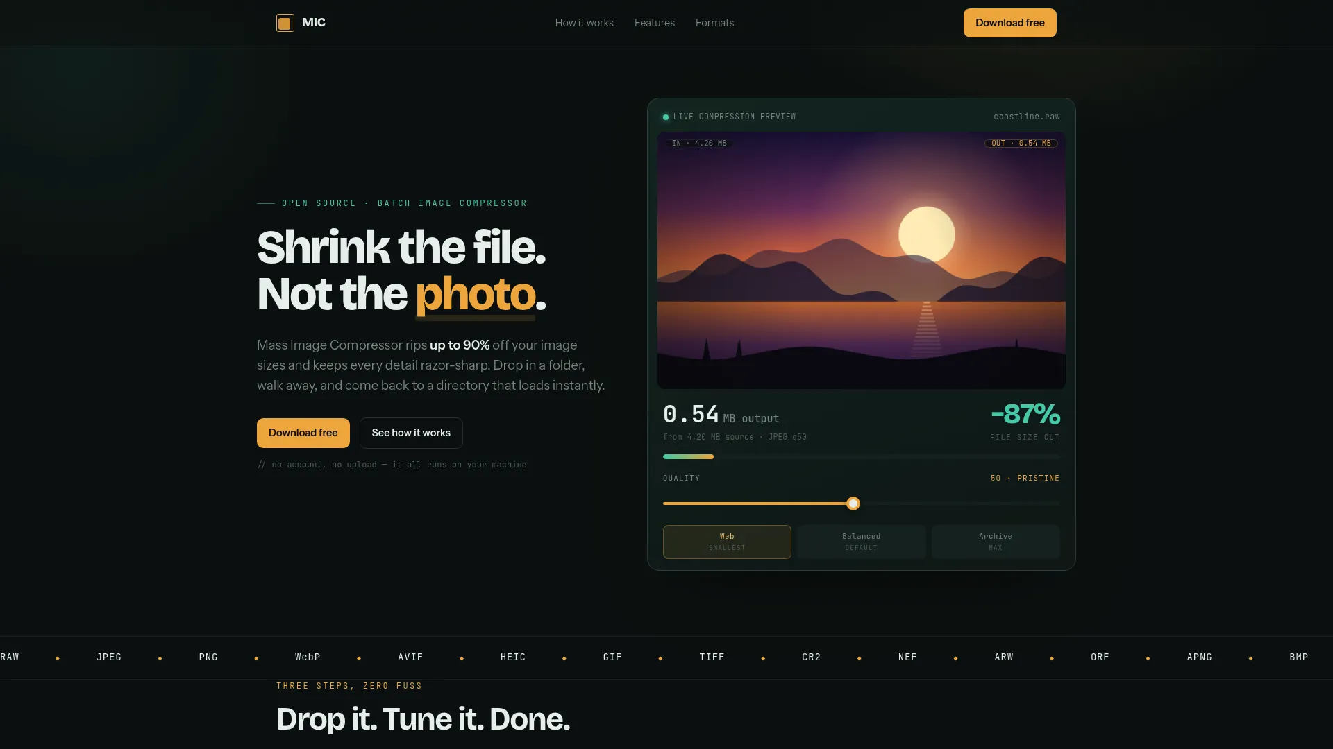 Mass Image Compressor bulk compression tool
