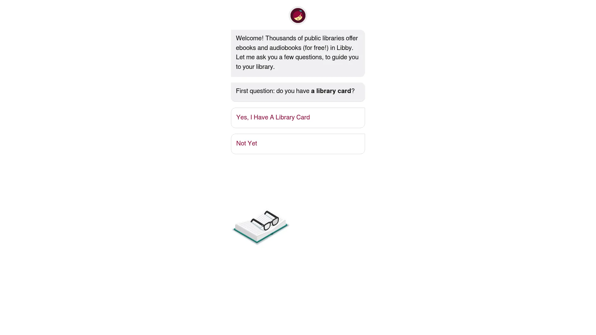 Libby app homepage showing library reading features