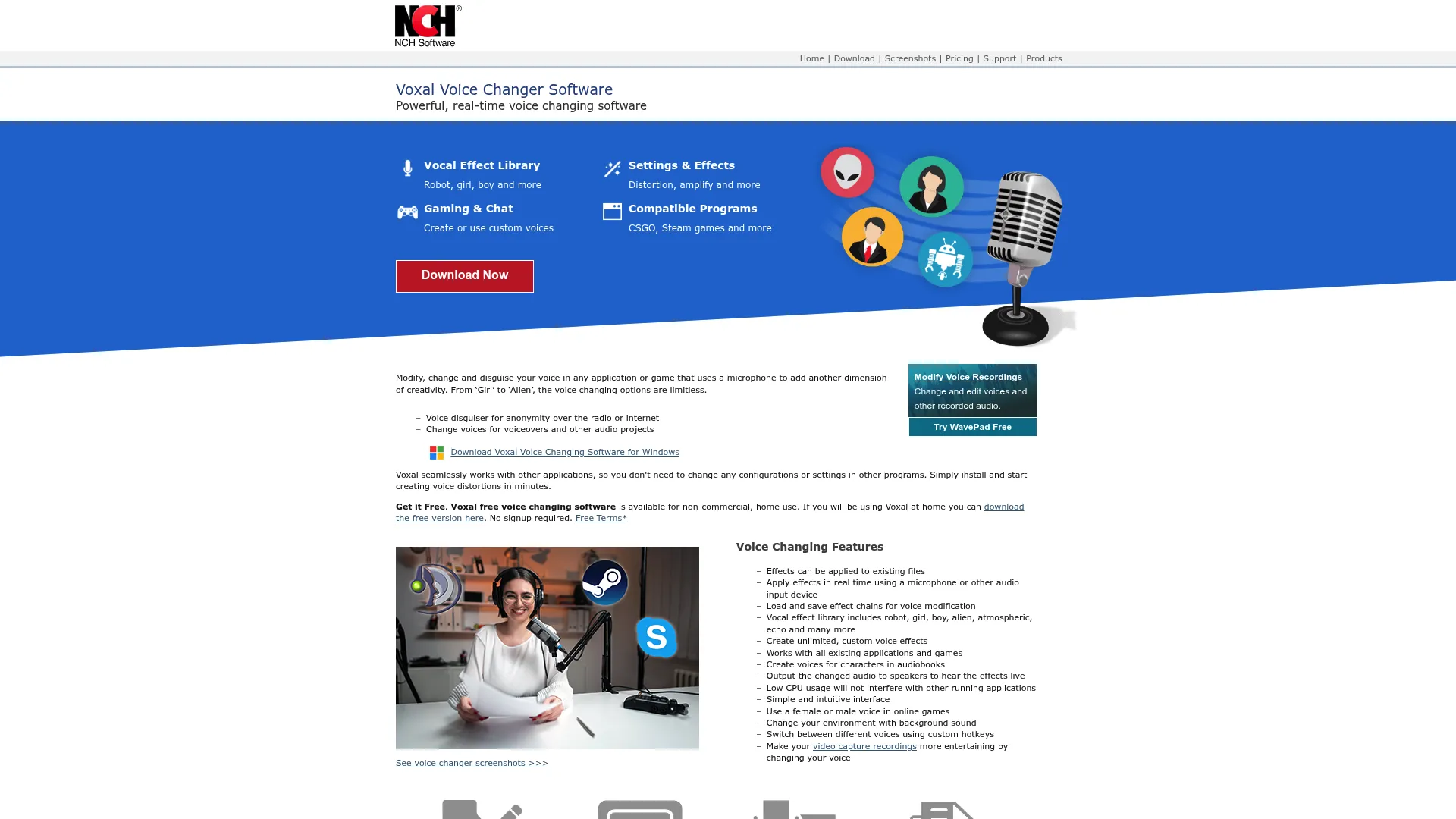 NCH Voice Changer software interface