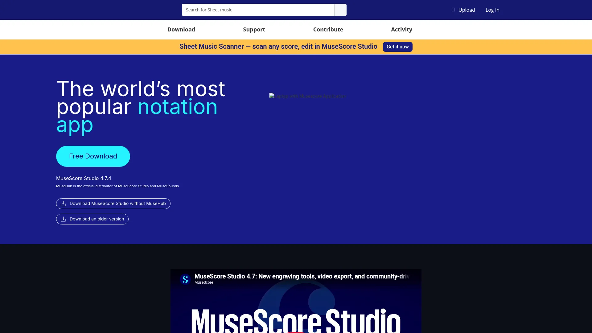 MuseScore notation software workspace