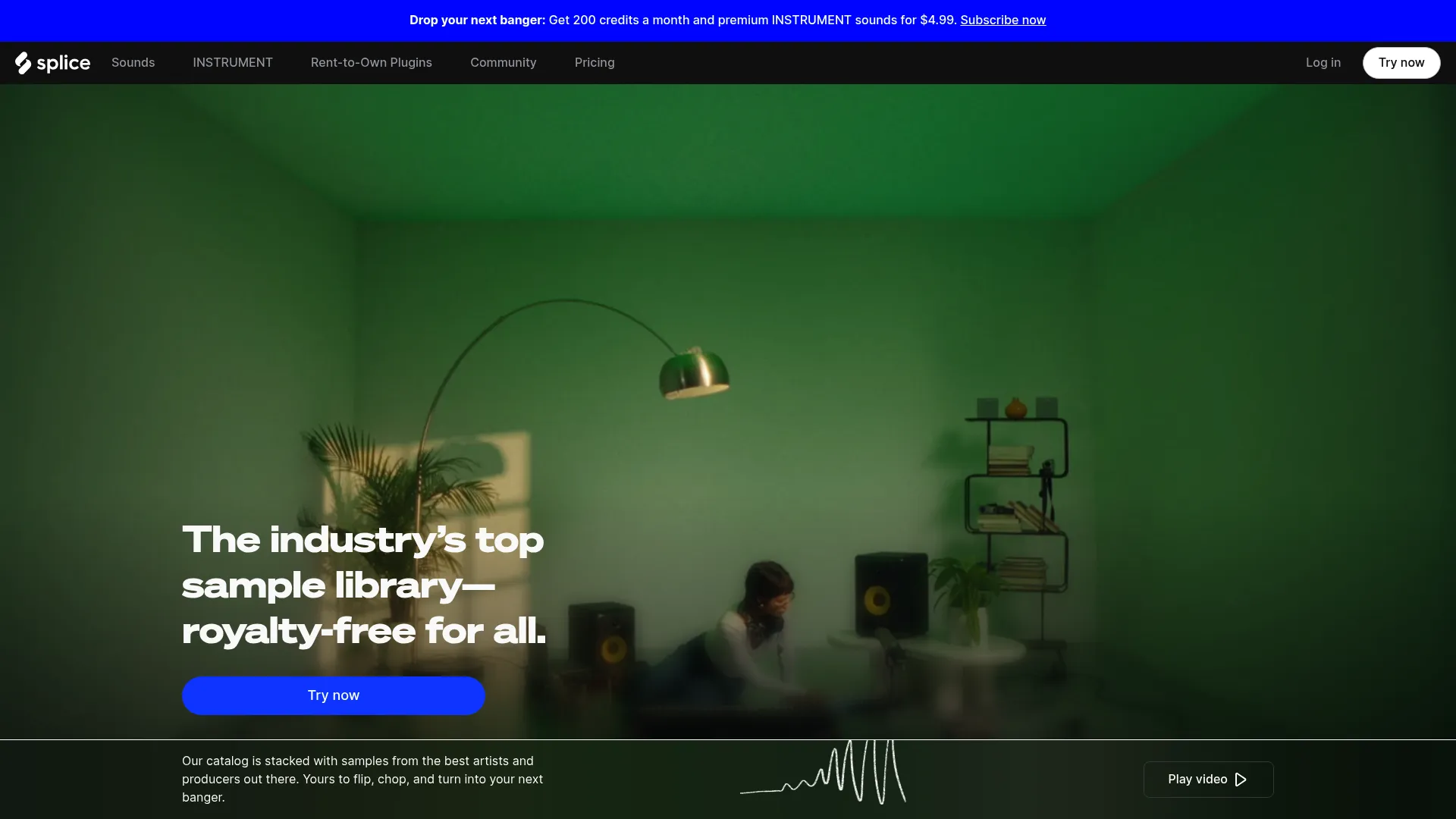 Splice sample library and creator tools homepage