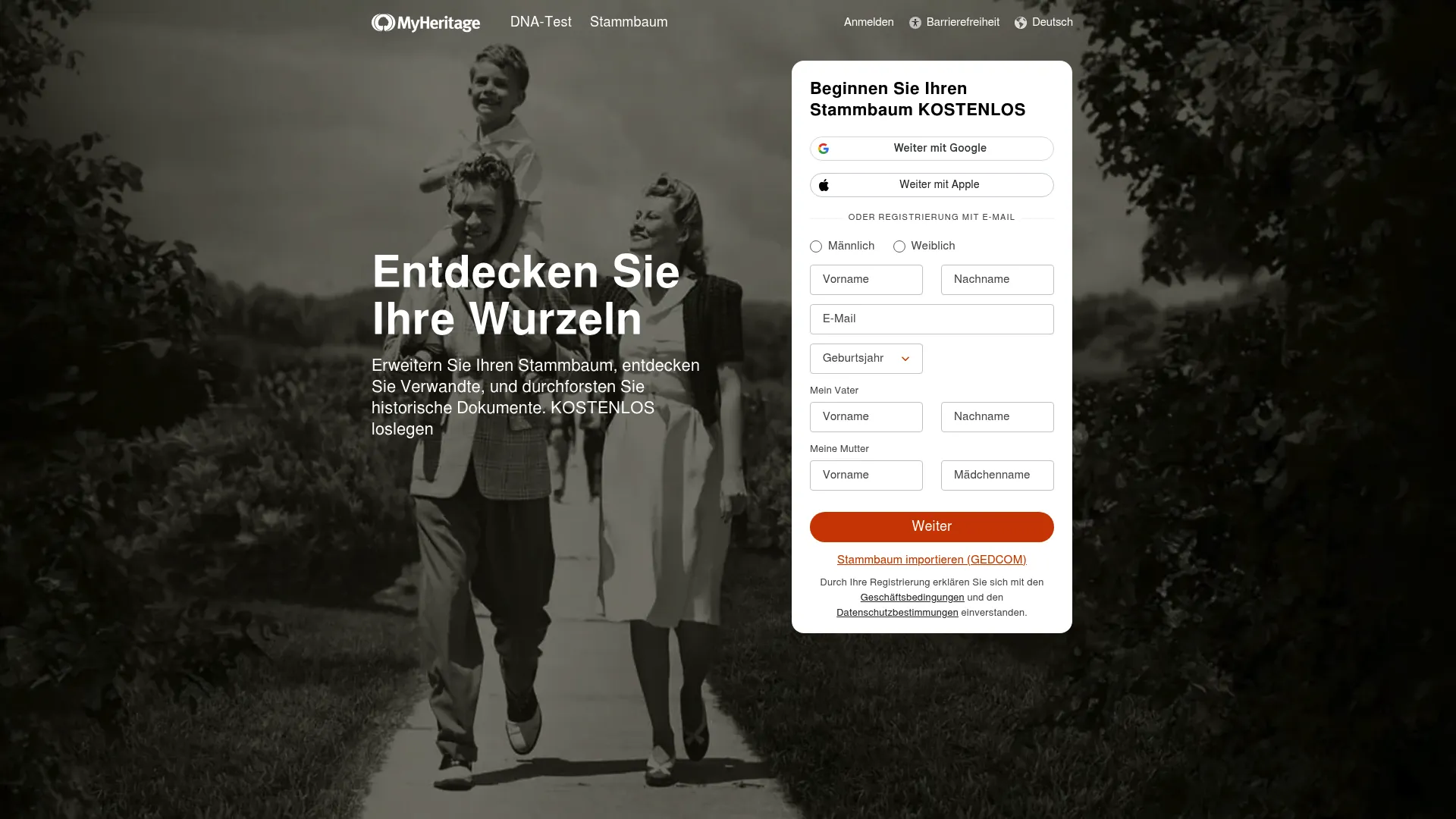 MyHeritage genealogy and photo tools homepage