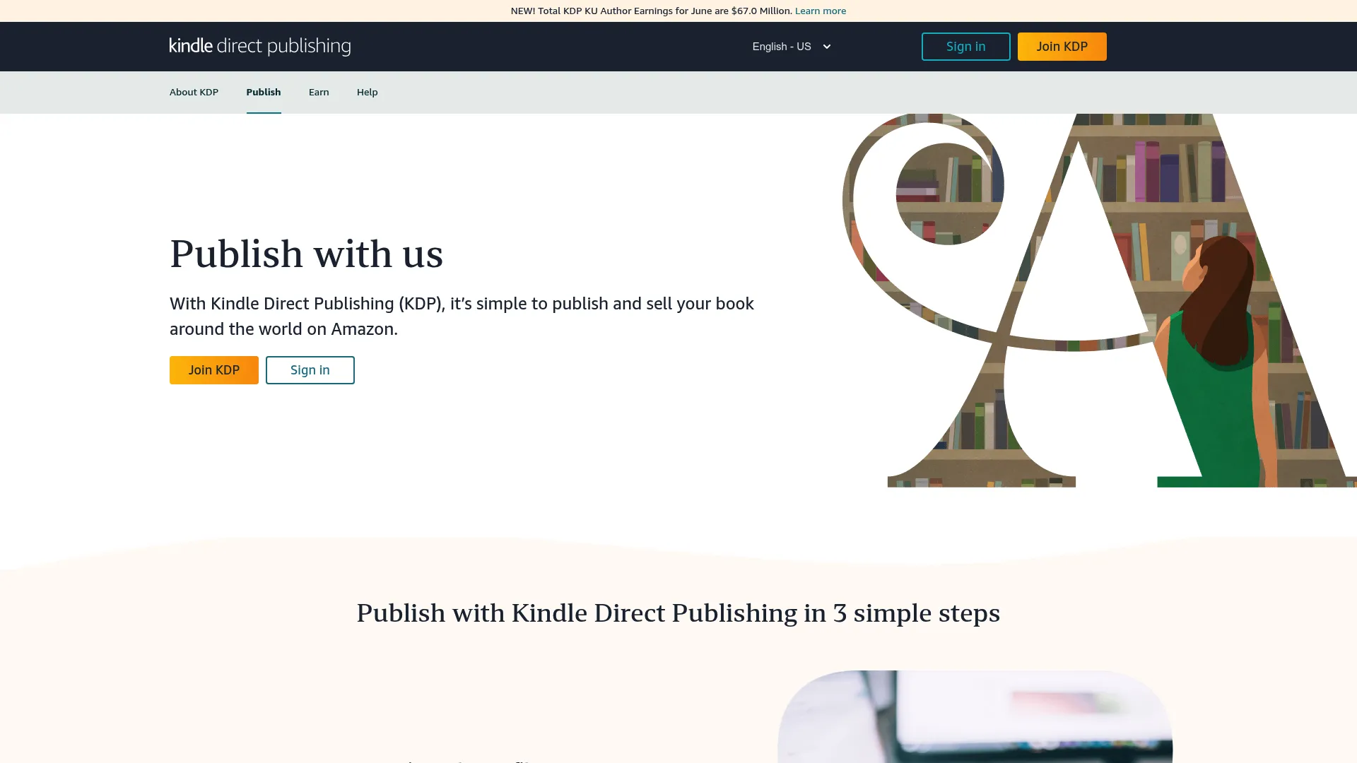 Kindle Create page showing Amazon KDP book formatting tool