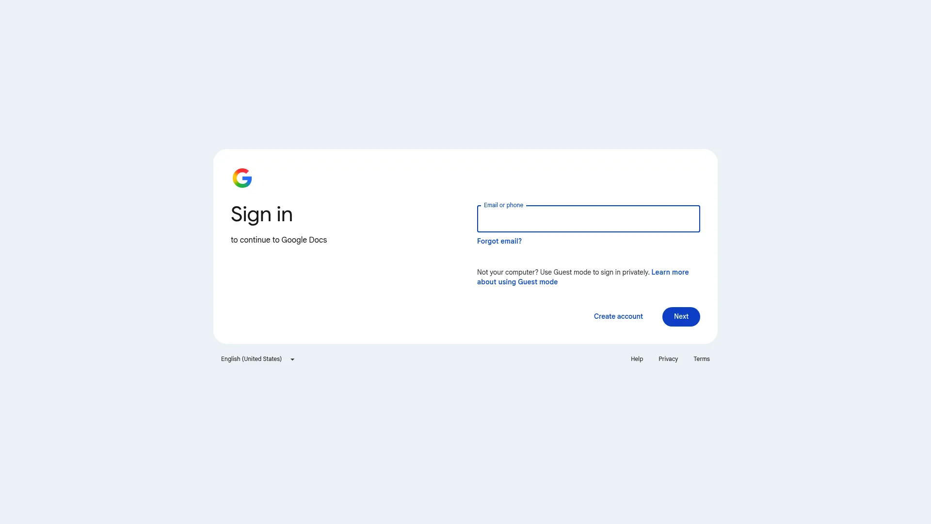 Google Docs document editor