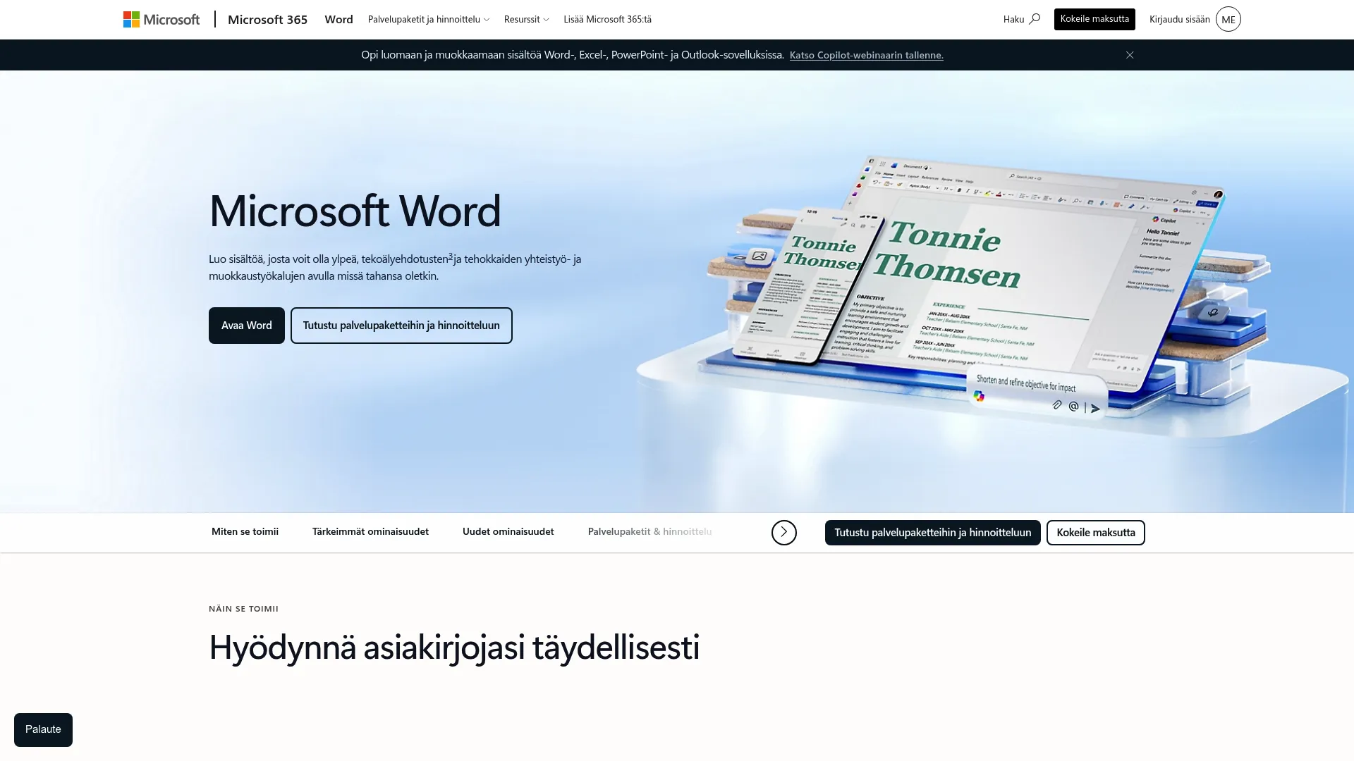 Microsoft Word product page