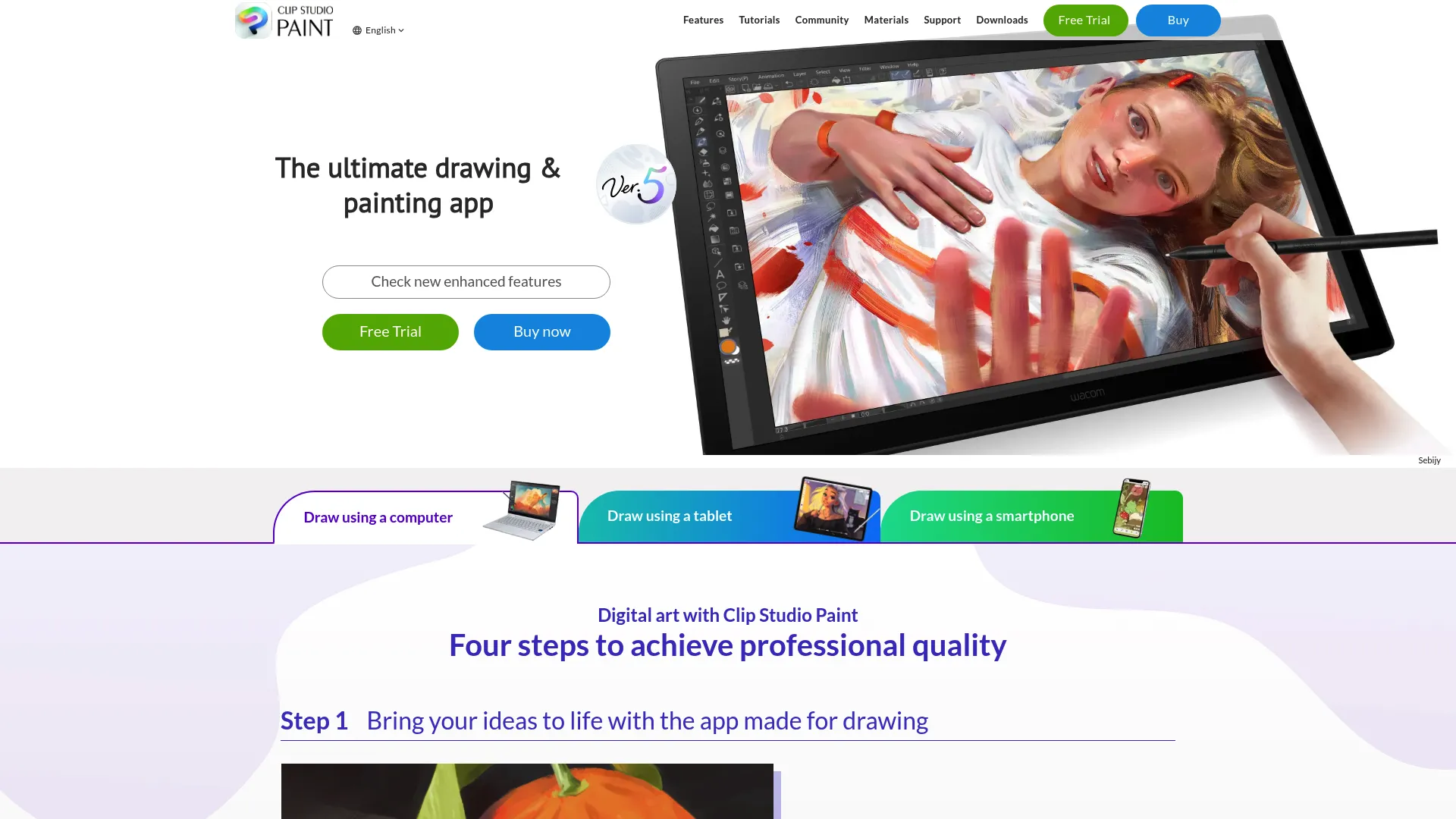 Manga Studio 5 product page, now branded as Clip Studio Paint
