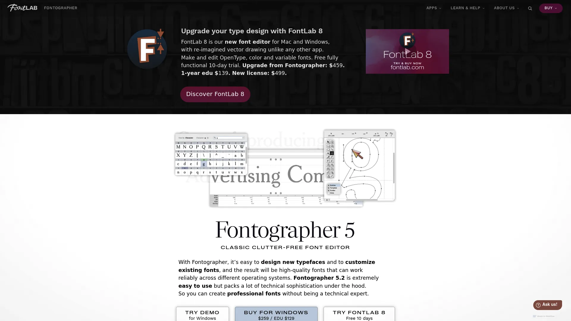 Fontographer classic font editor homepage