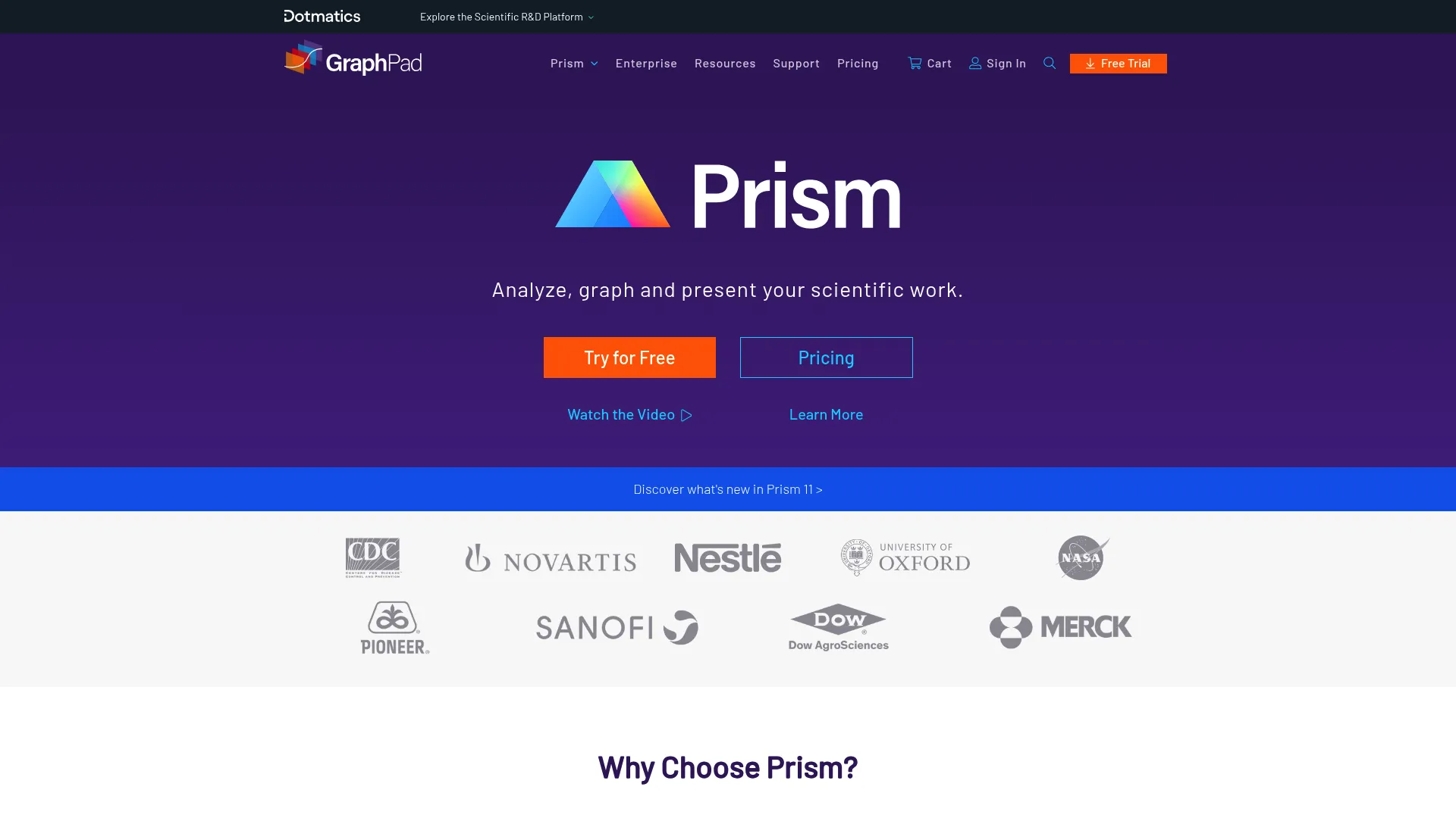 GraphPad Prism scientific graphing and statistical analysis interface
