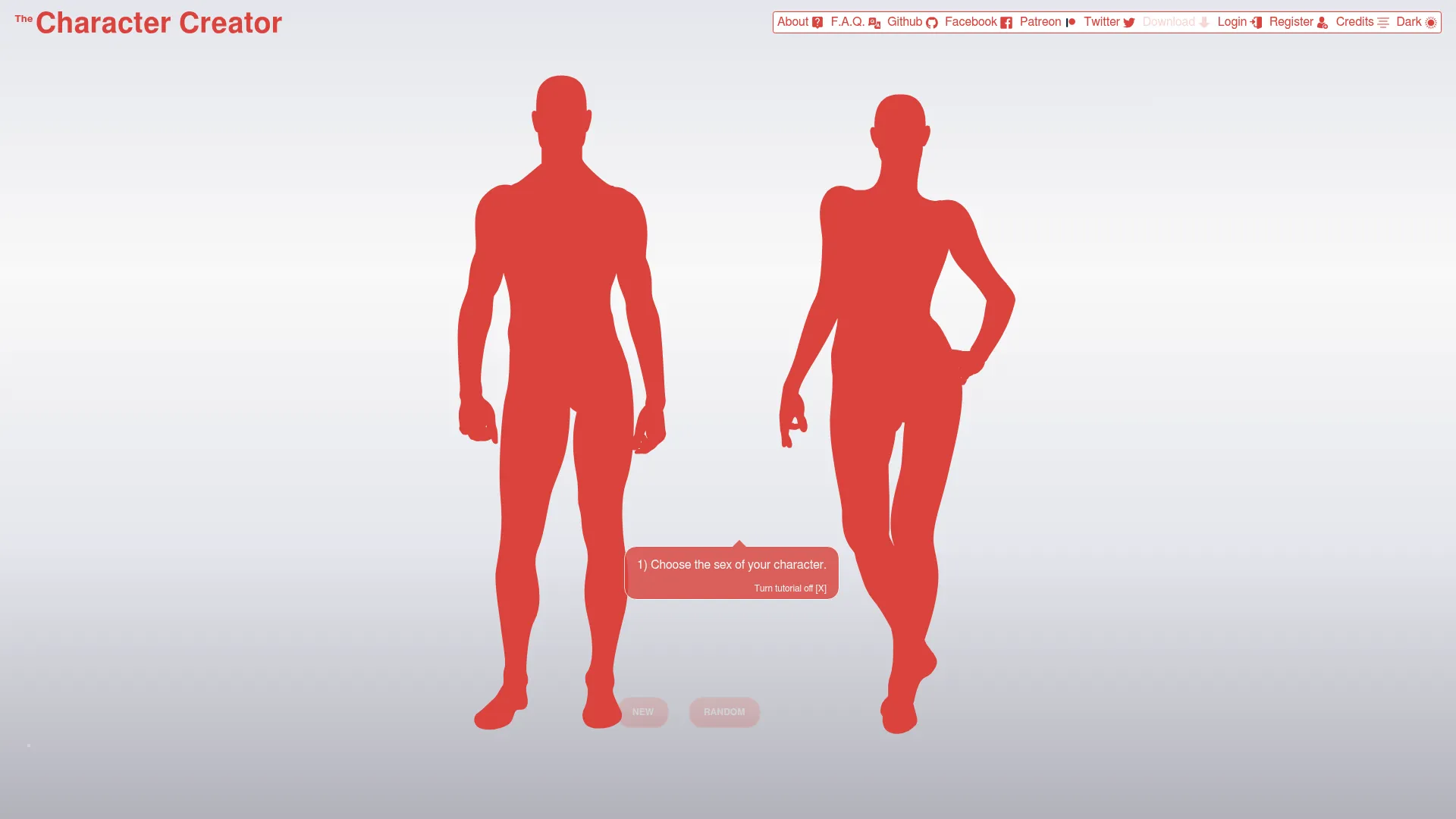 Character Creator browser tool at charactercreator.org for building avatars
