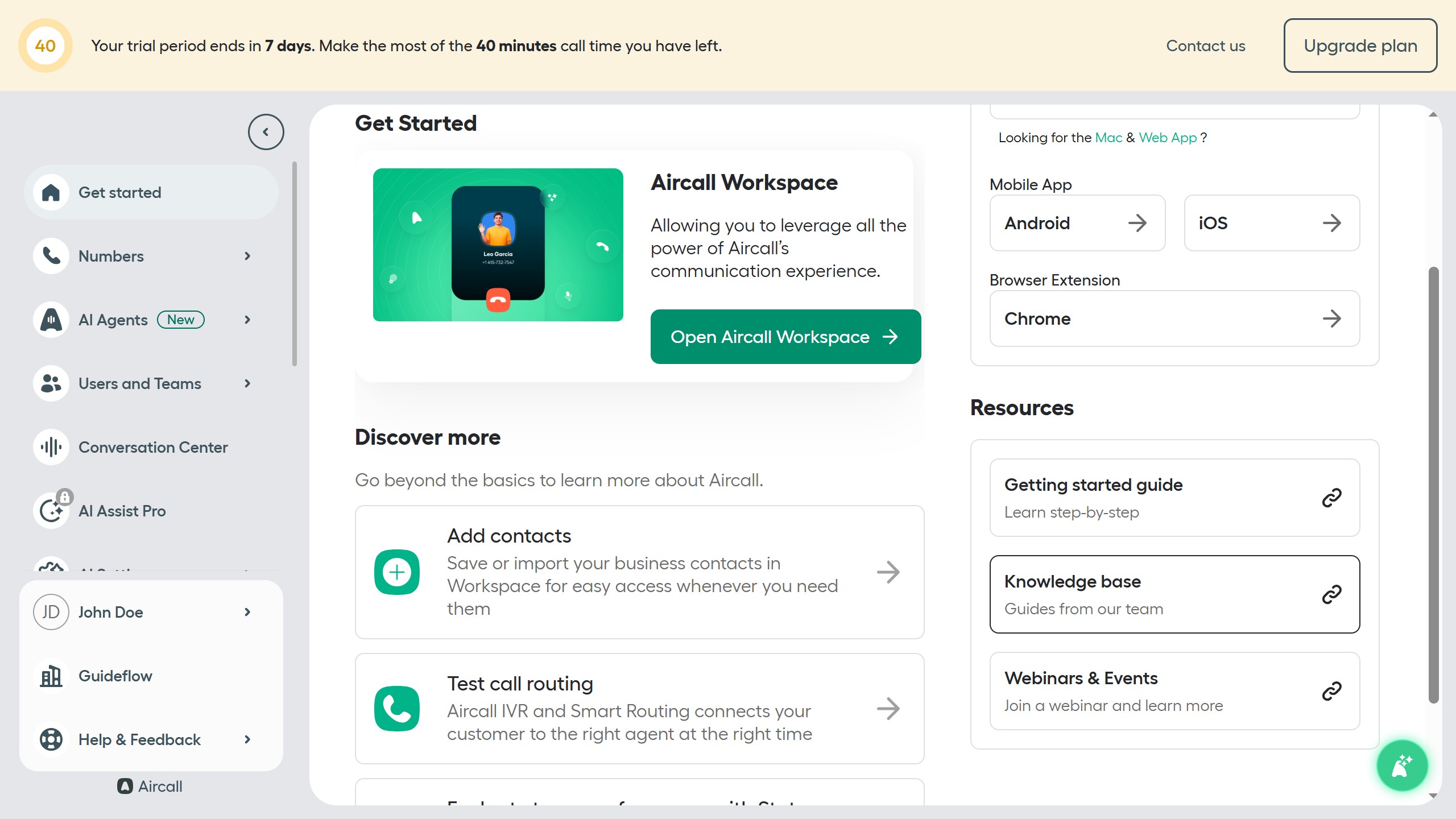 How to access webinars and events in Aircall