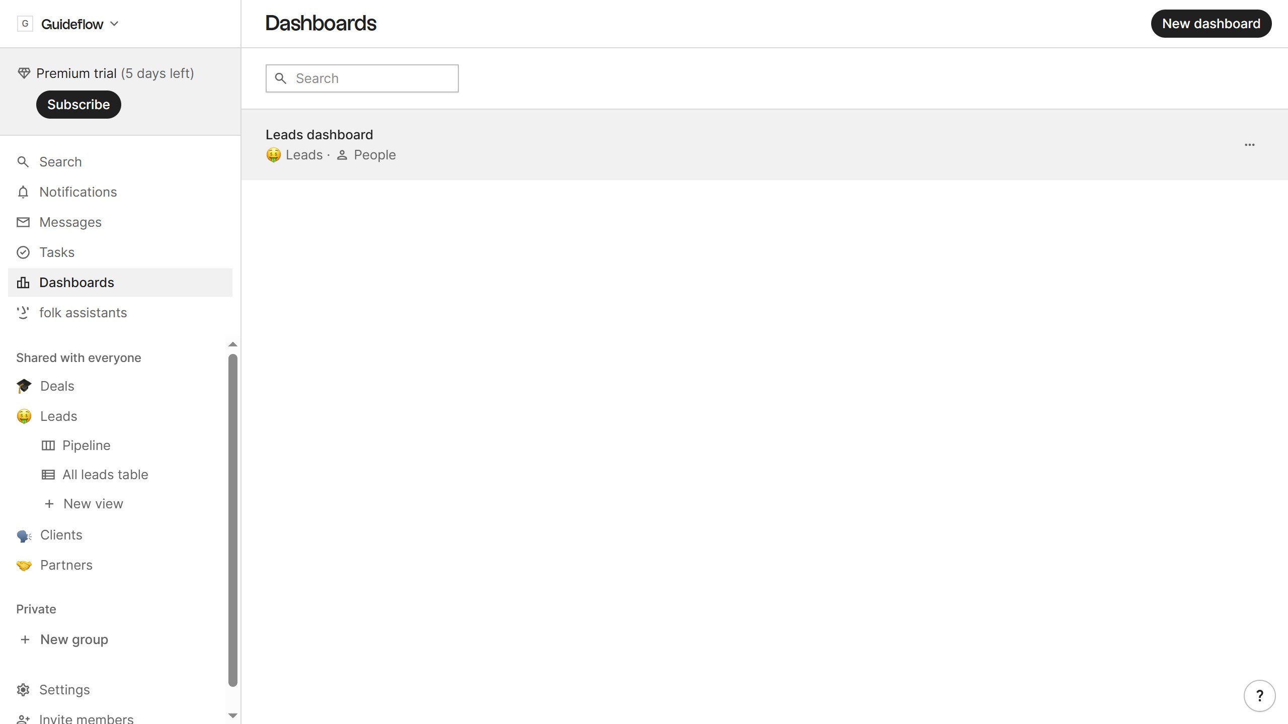 How to create a company size count metric chart in Folk
