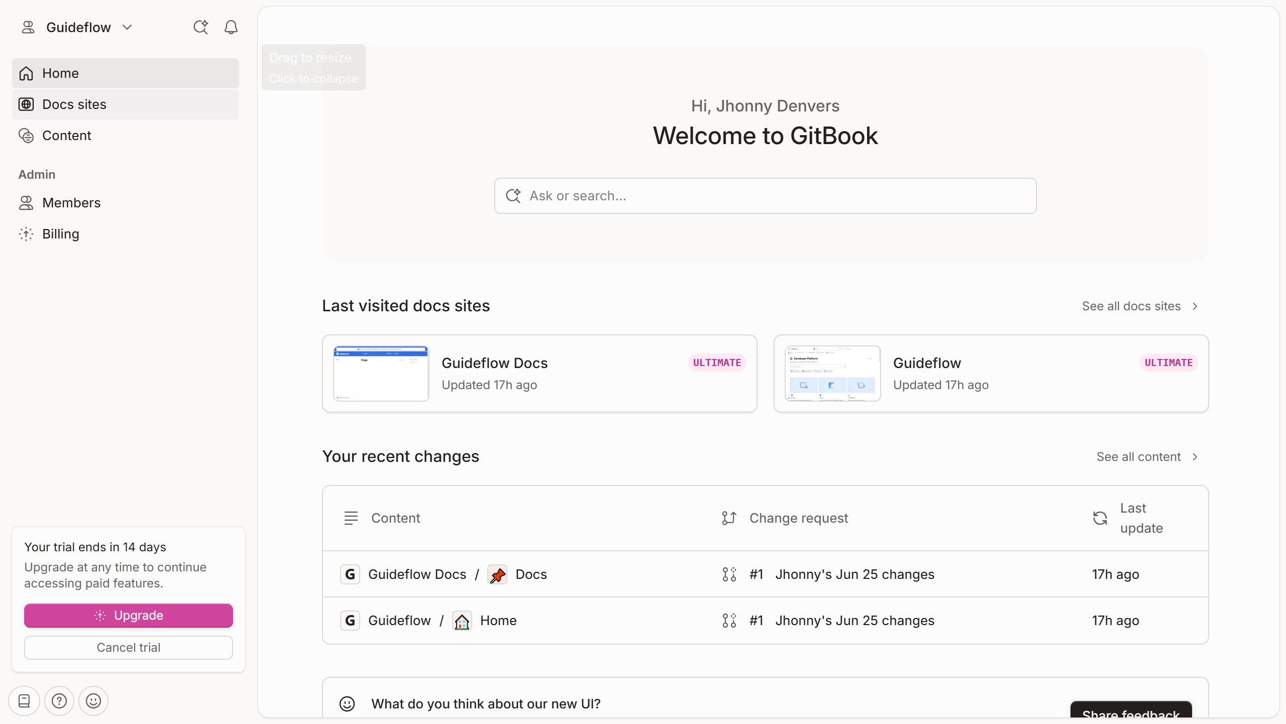 How to add a link in the announcement in a docs site in Gitbook