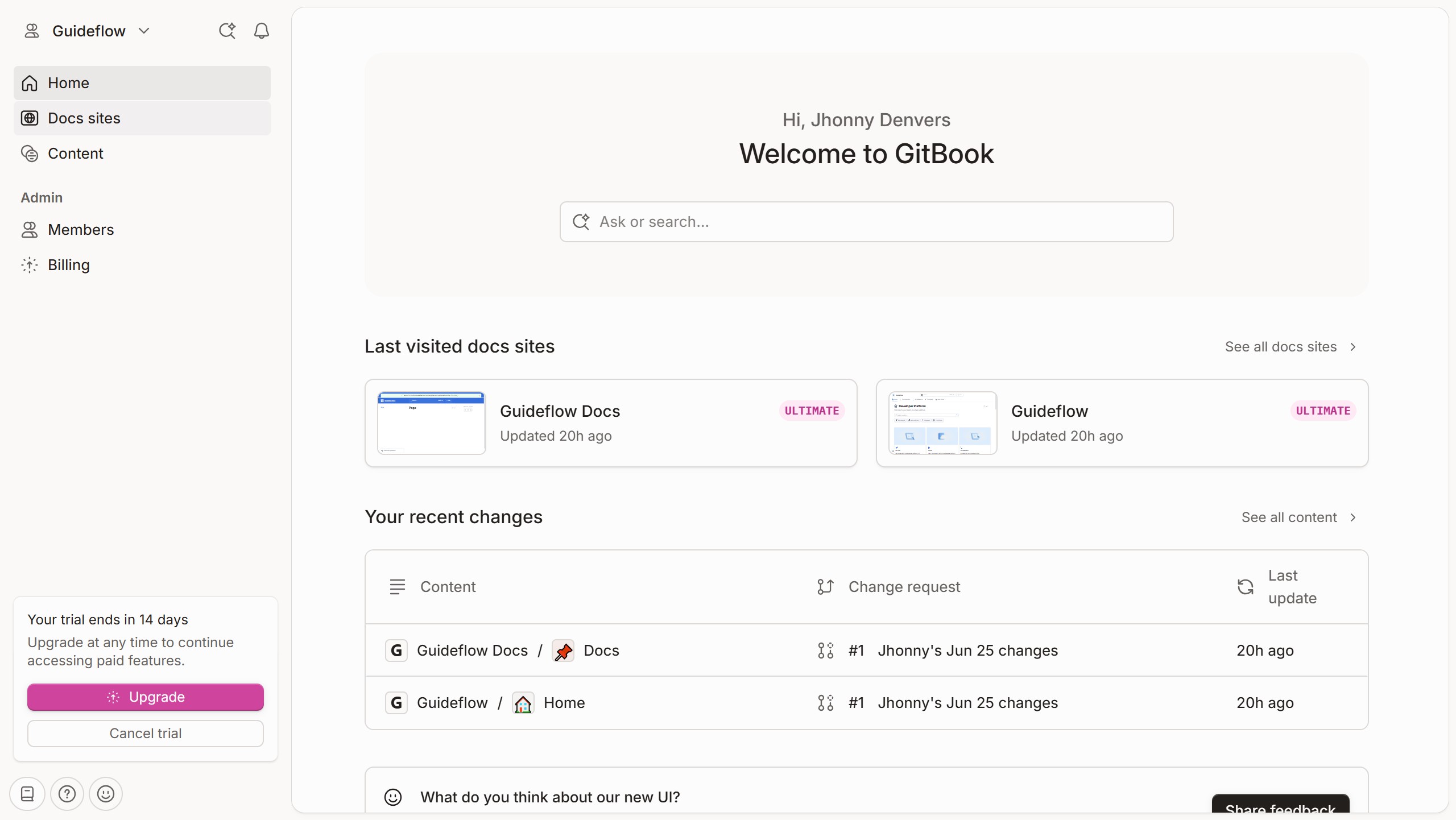 How to enable a footer in the announcement banner on a docs site in GitBook