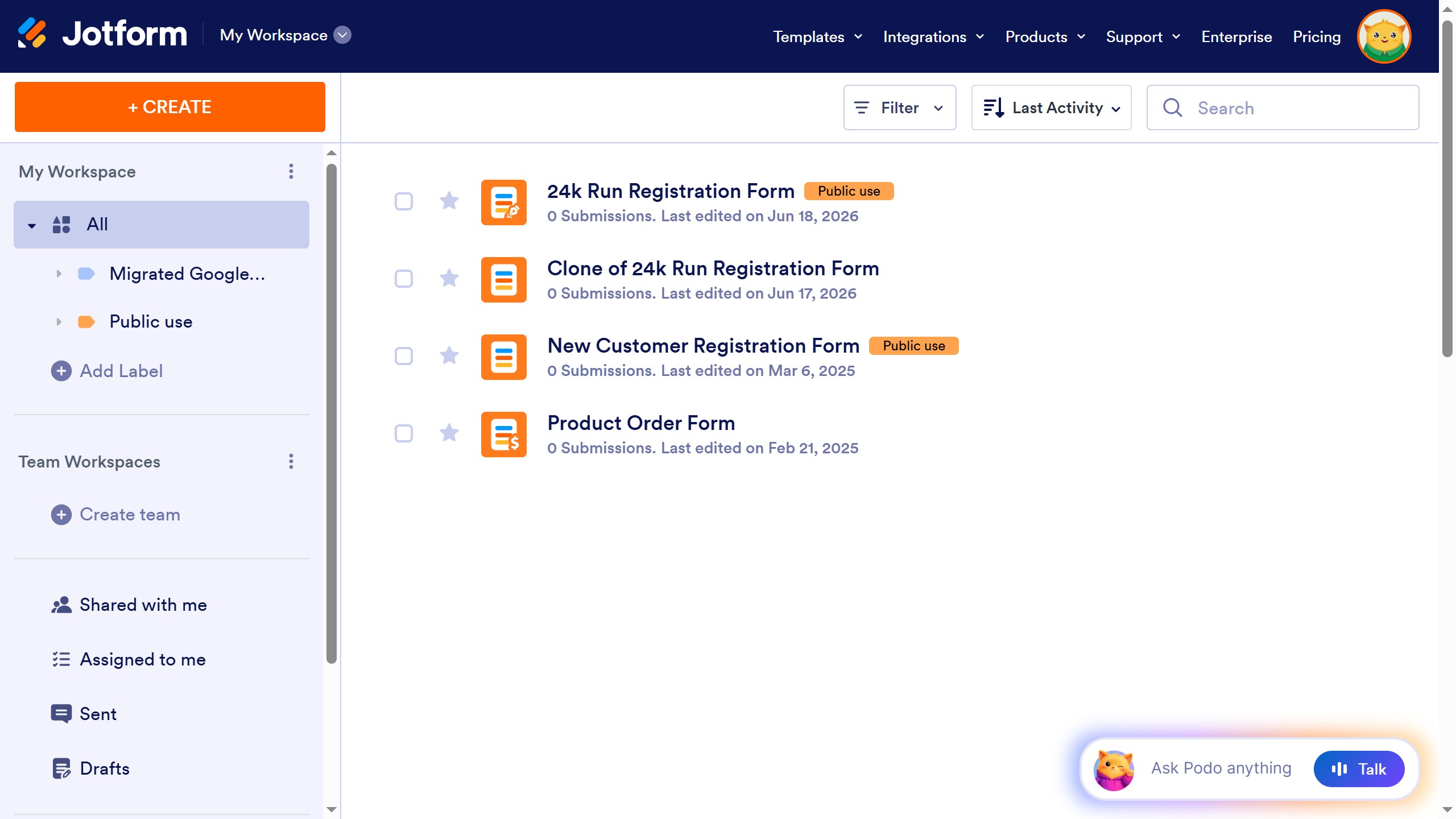 How to enable prefix in a registration form in Jotform
