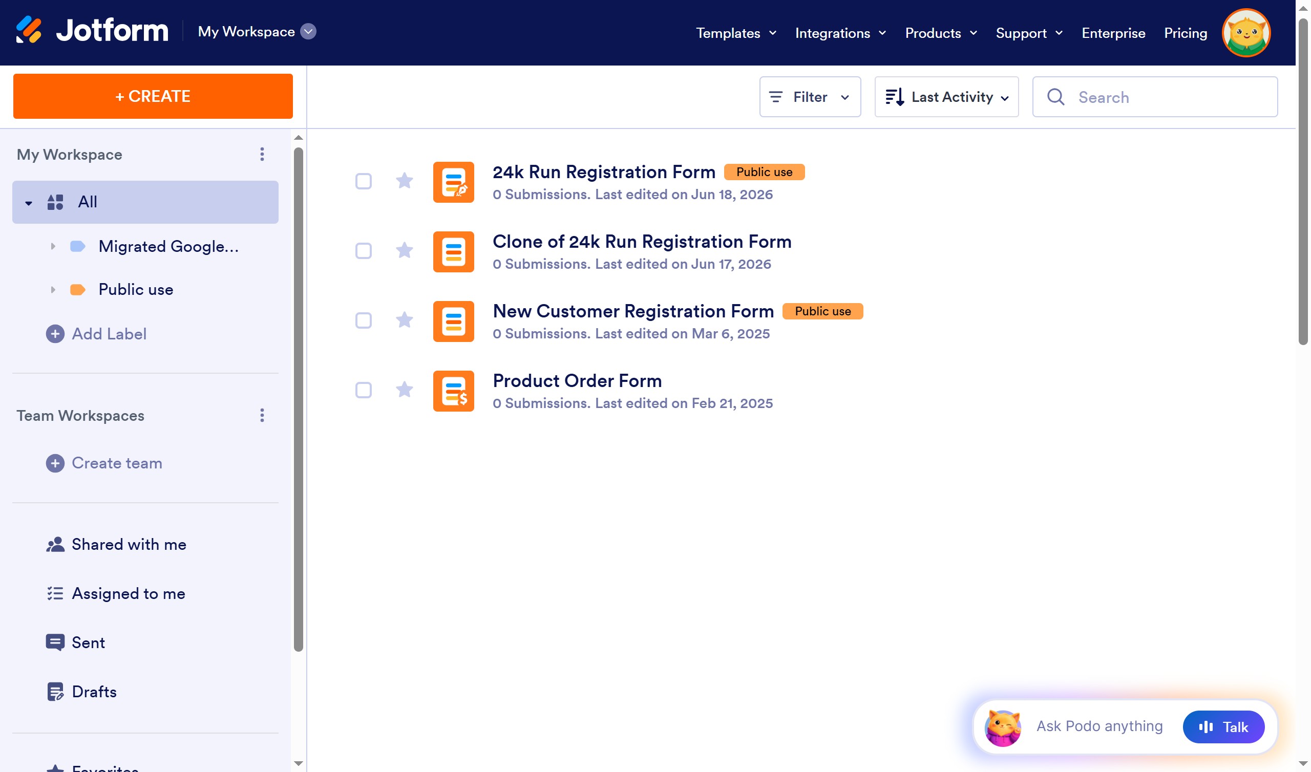 How to add a multiple choice field to a registration form in Jotform