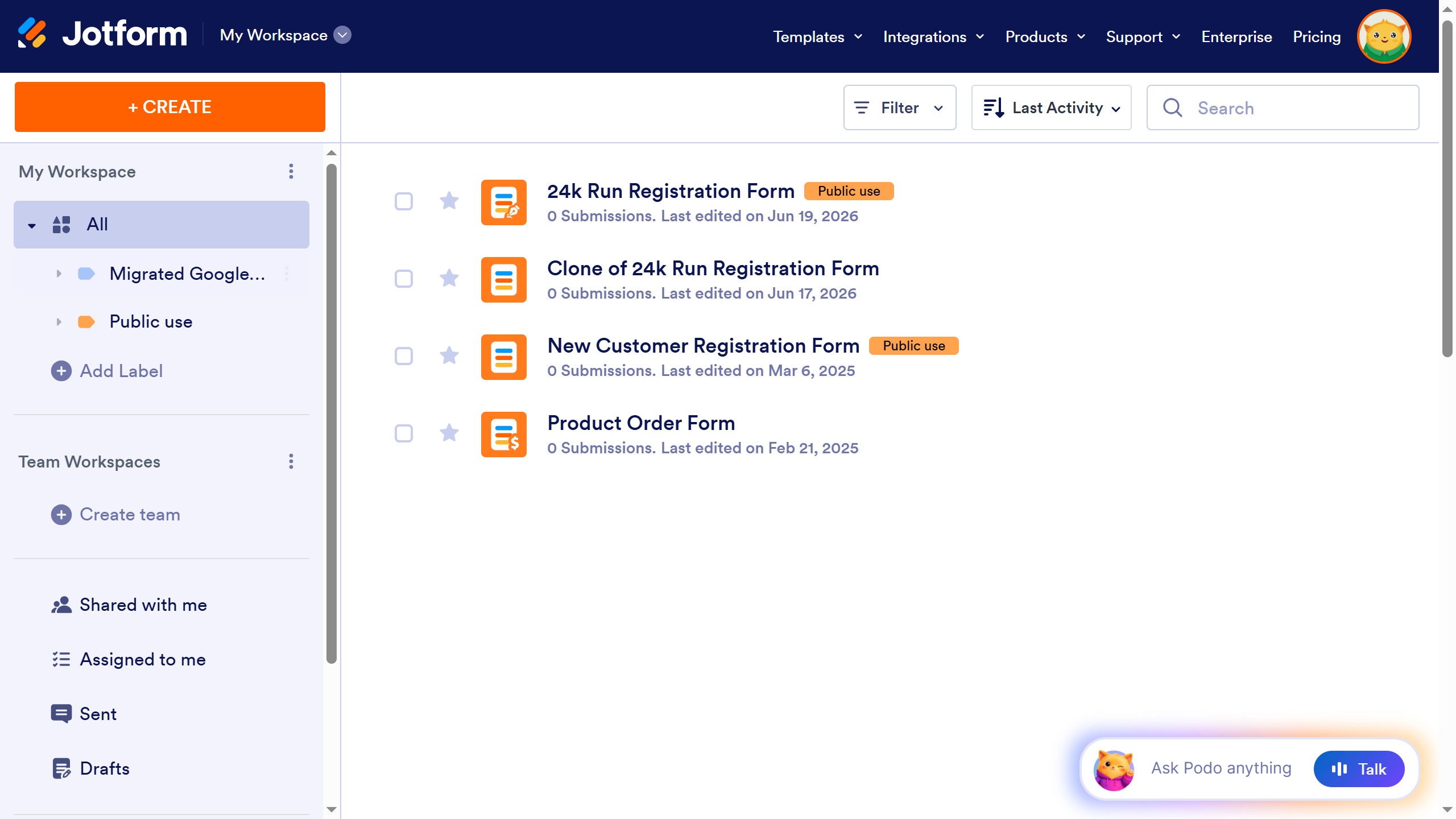 How to disable a time field in a registration form in Jotform