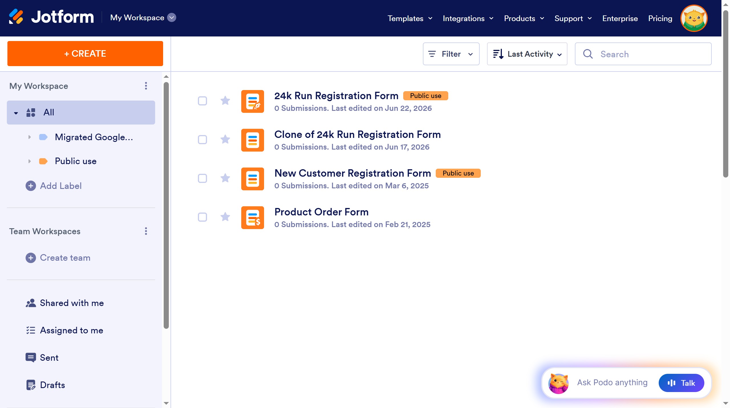 How to add column in a table field in a registration form in Jotform