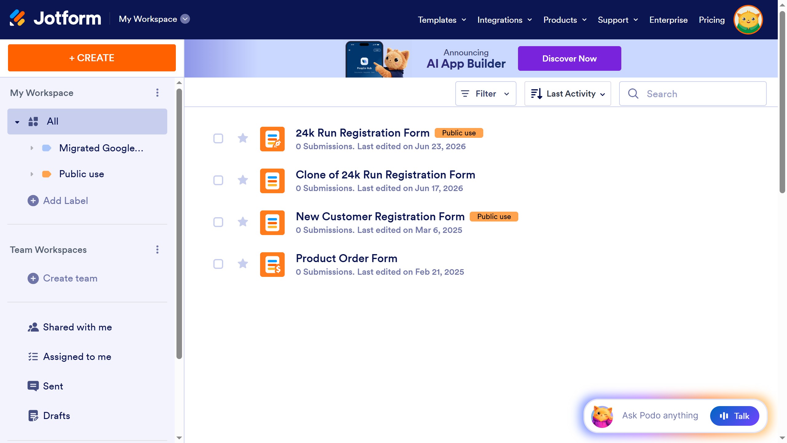 How to align submit button in a registration form in Jotform
