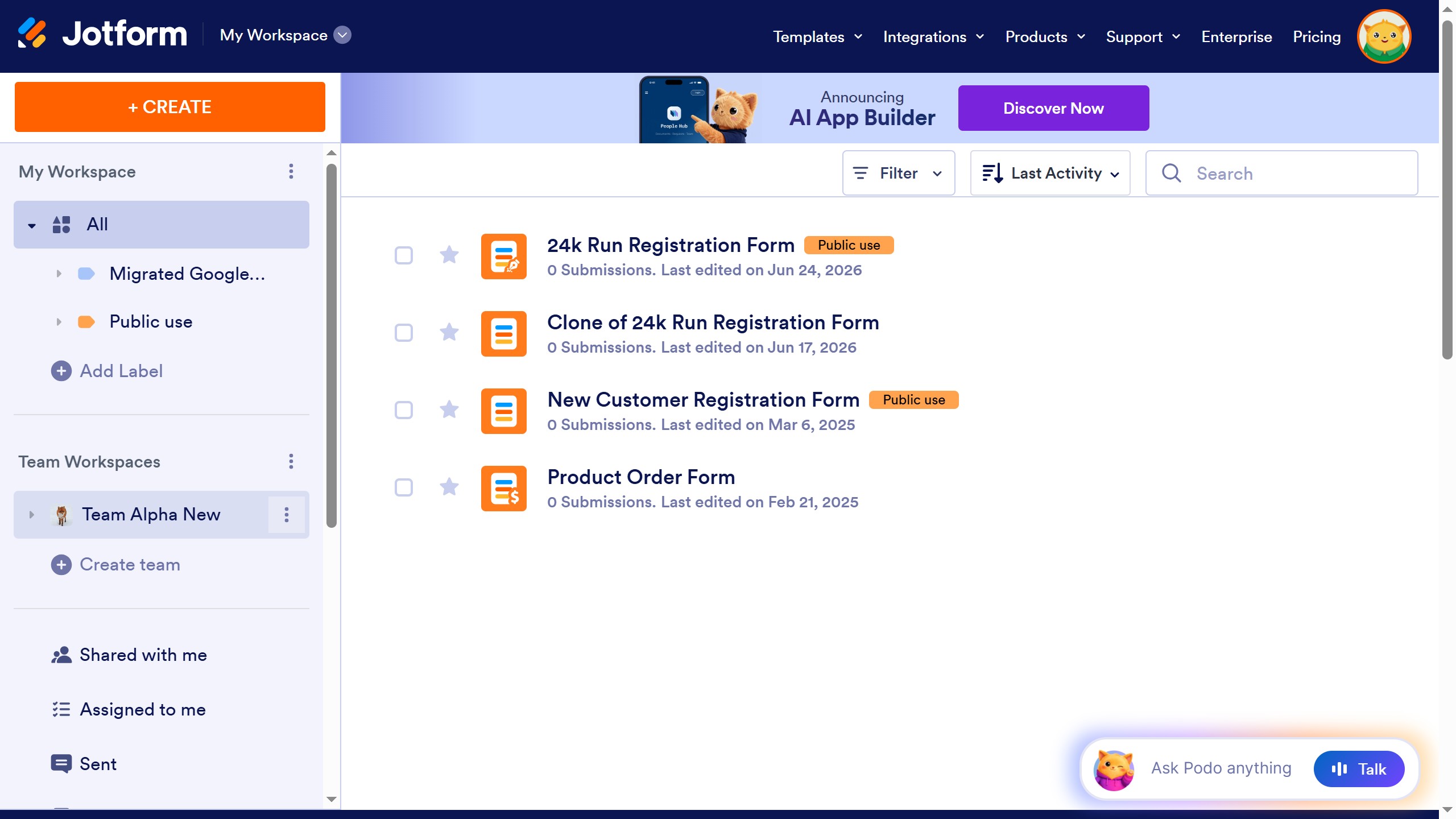 How to change team image background color in Jotform