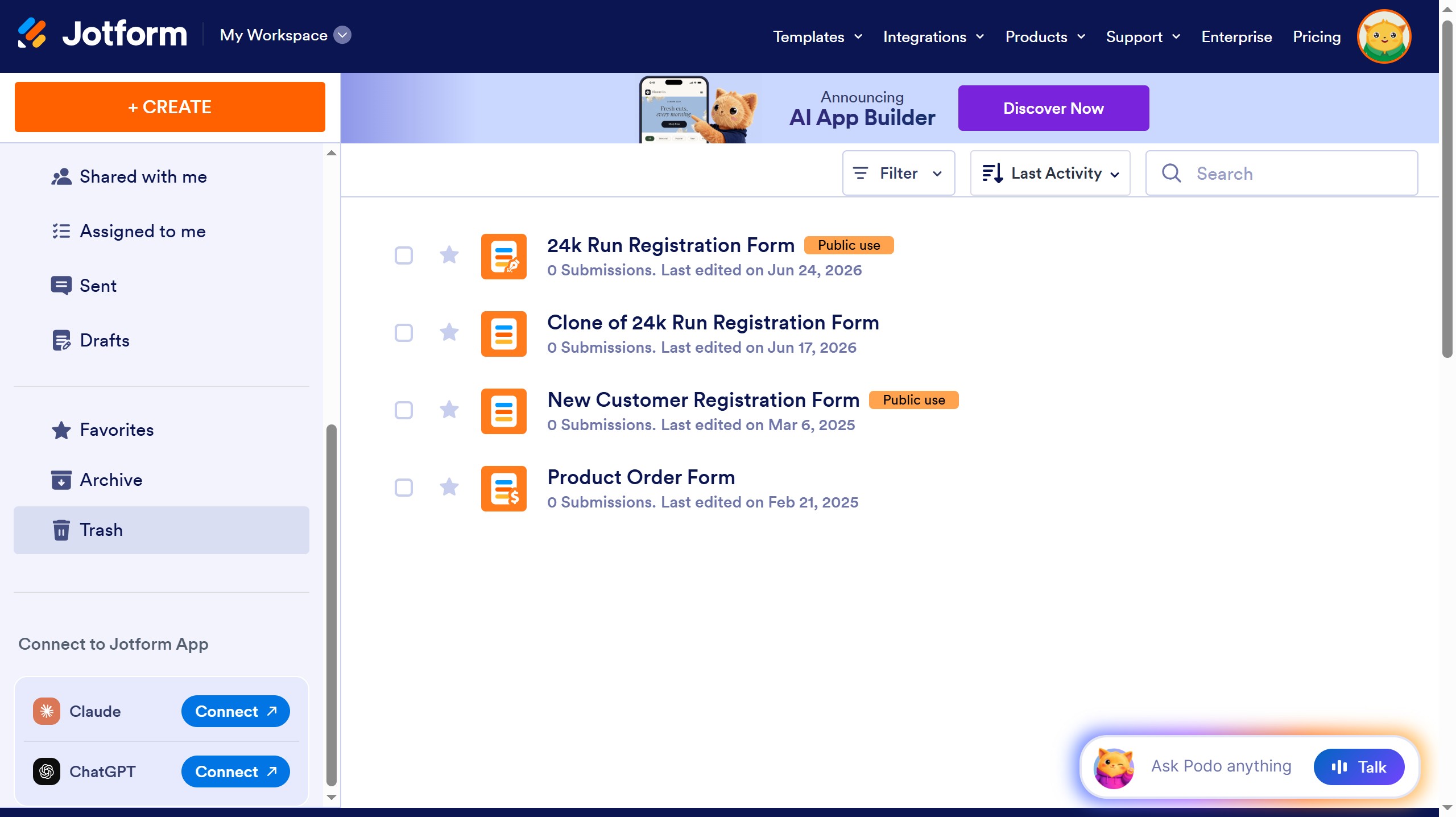 How to restore a deleted a data table in Jotform
