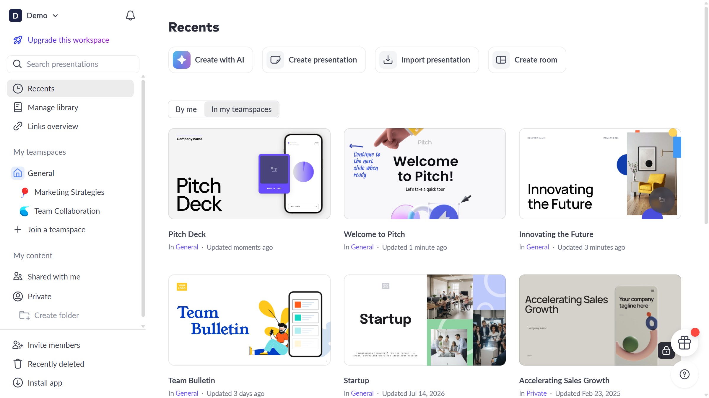How to create a template from an existing presentation on Pitch