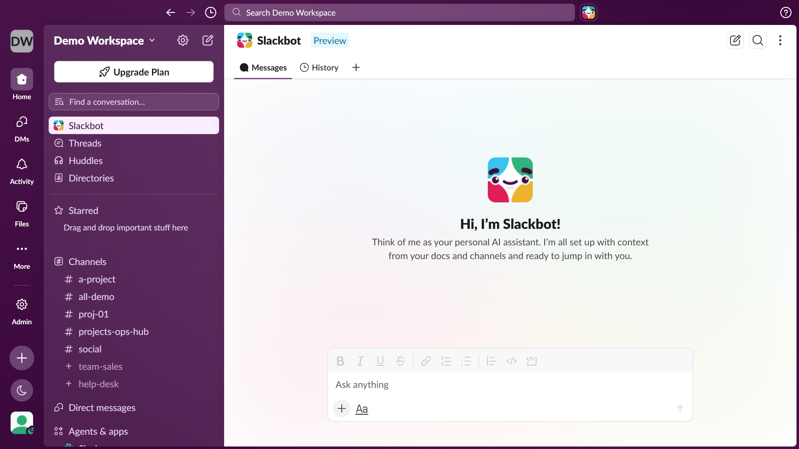 How to create a channel in Slack