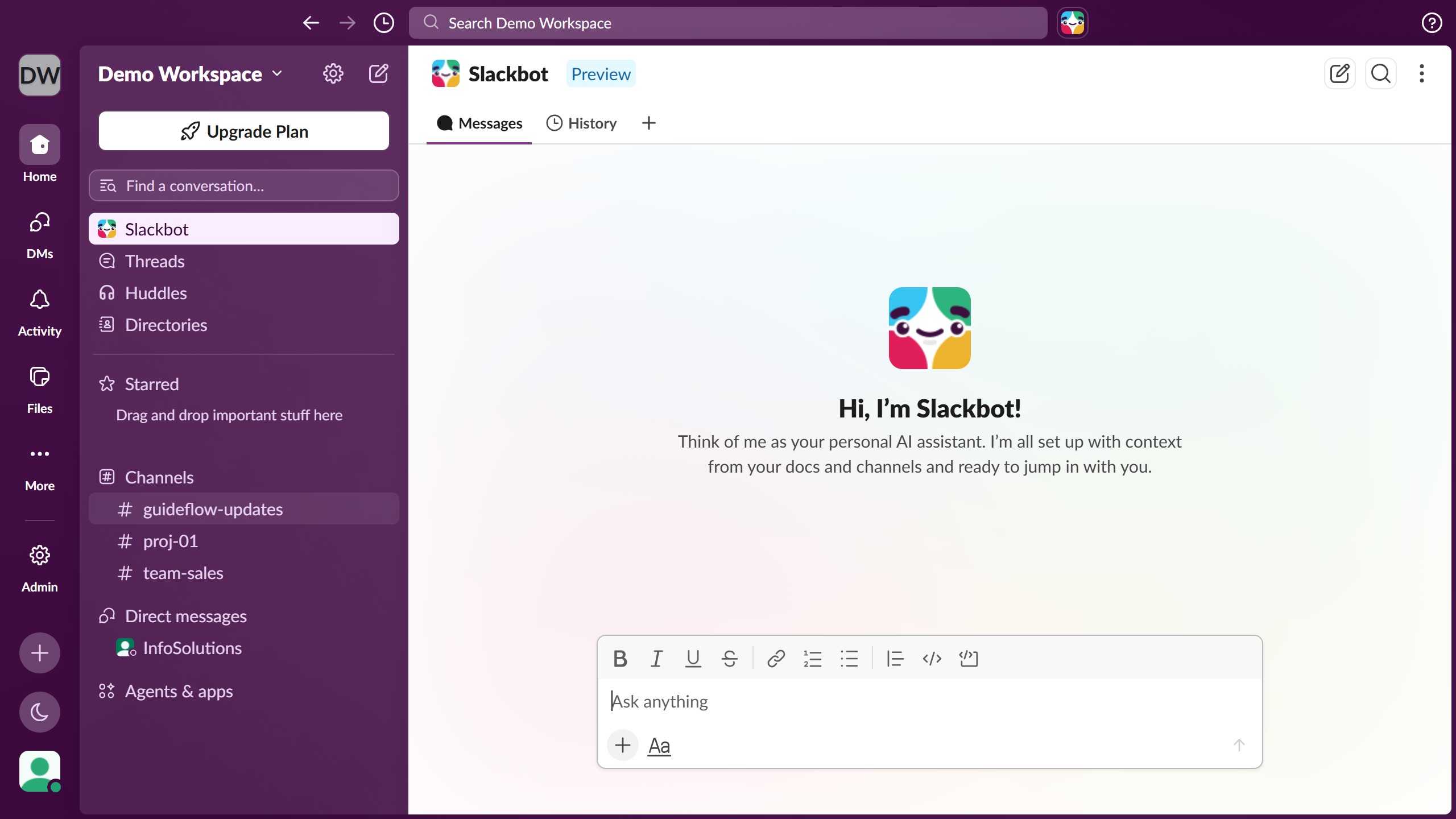 How to share files in a channel in Slack
