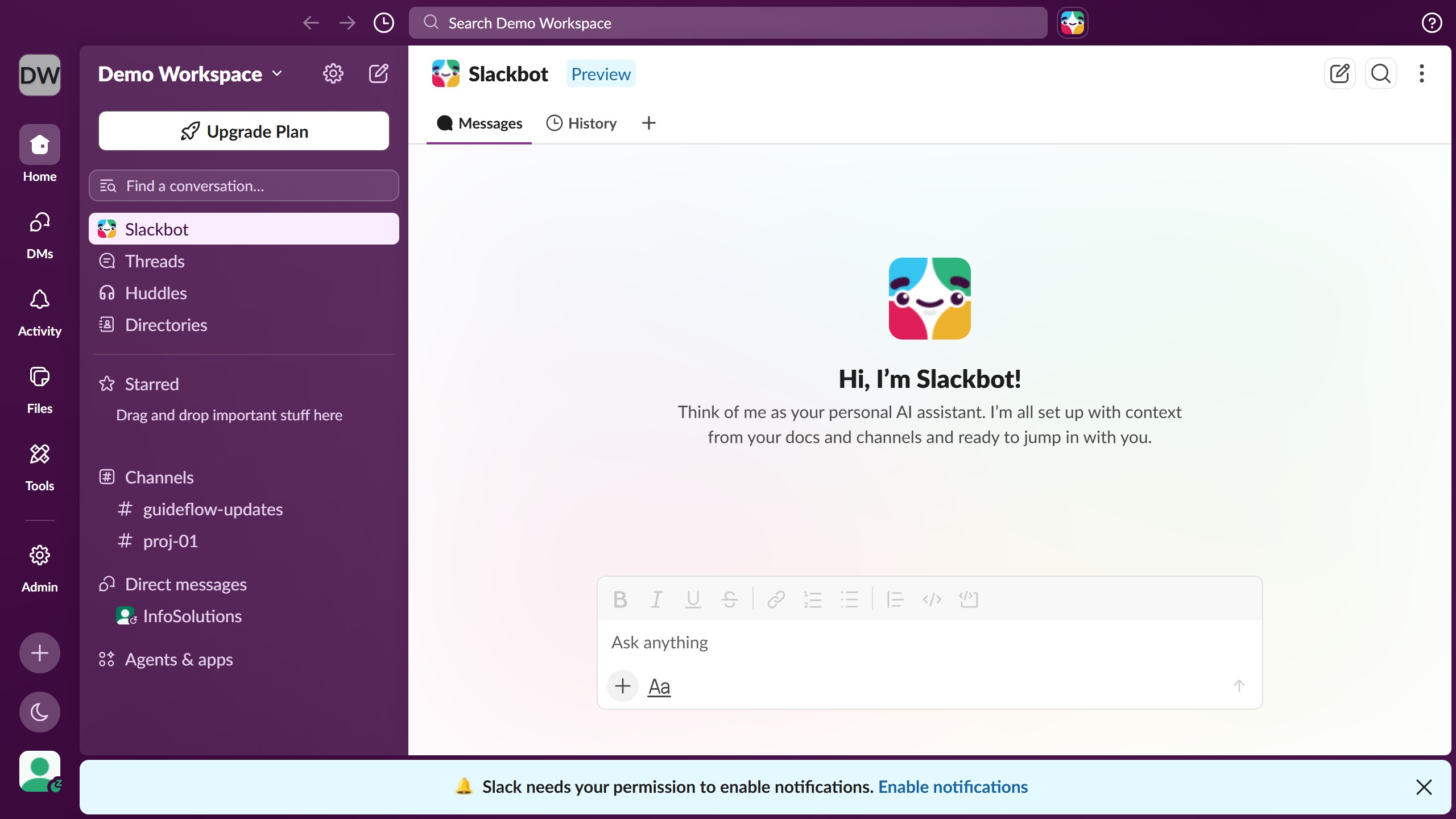 How to enable notification for new huddles in Slack