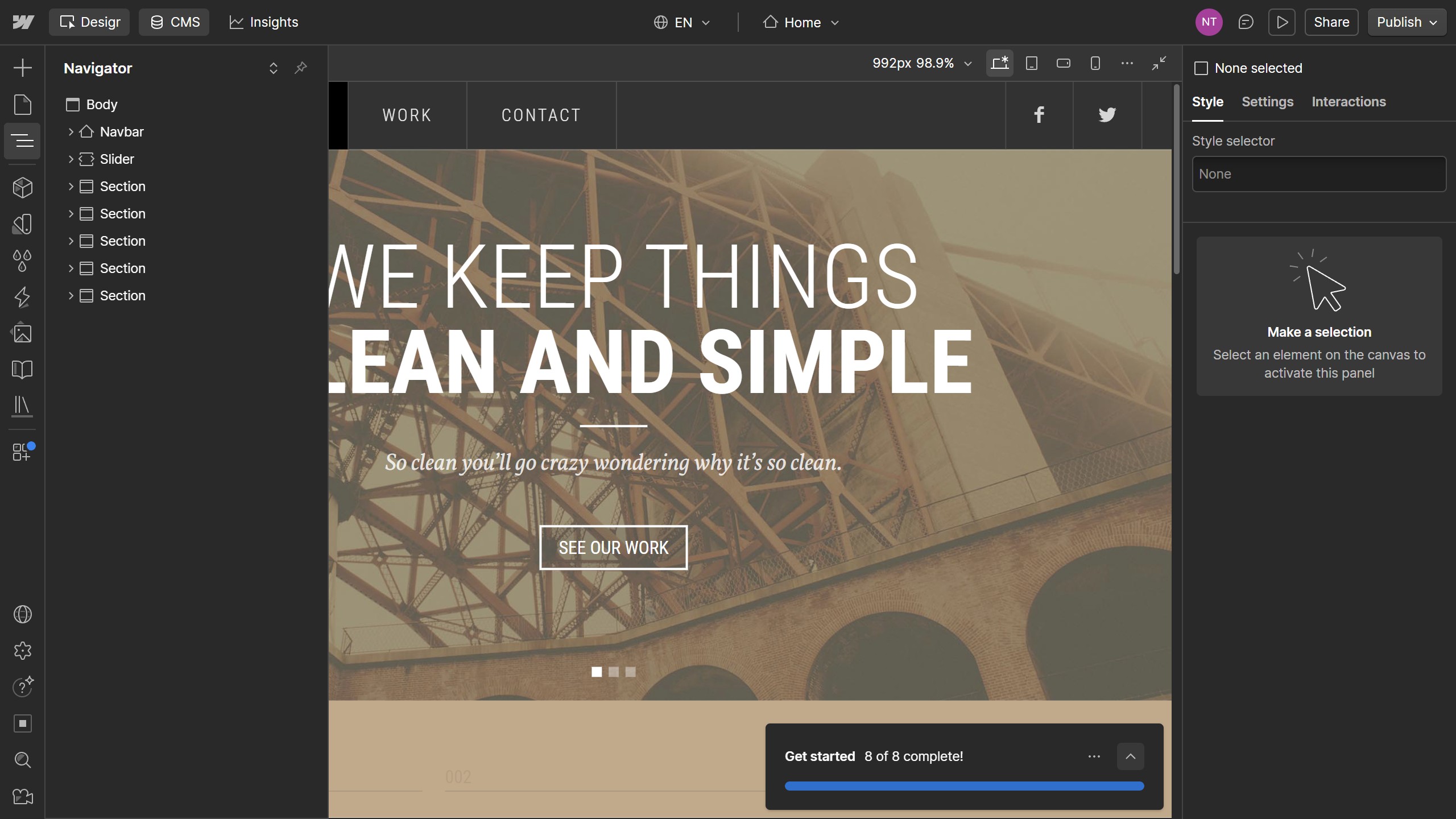 How to delete a CMS collection in Webflow